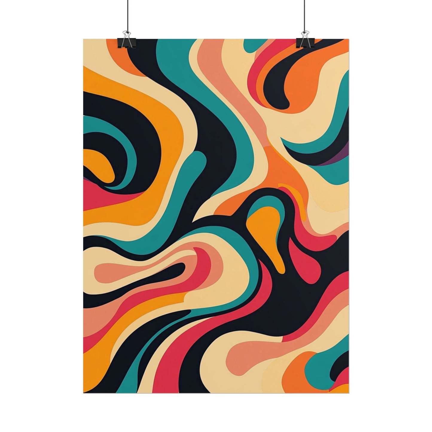 Retro Wave Fusion - Abstract Art Print