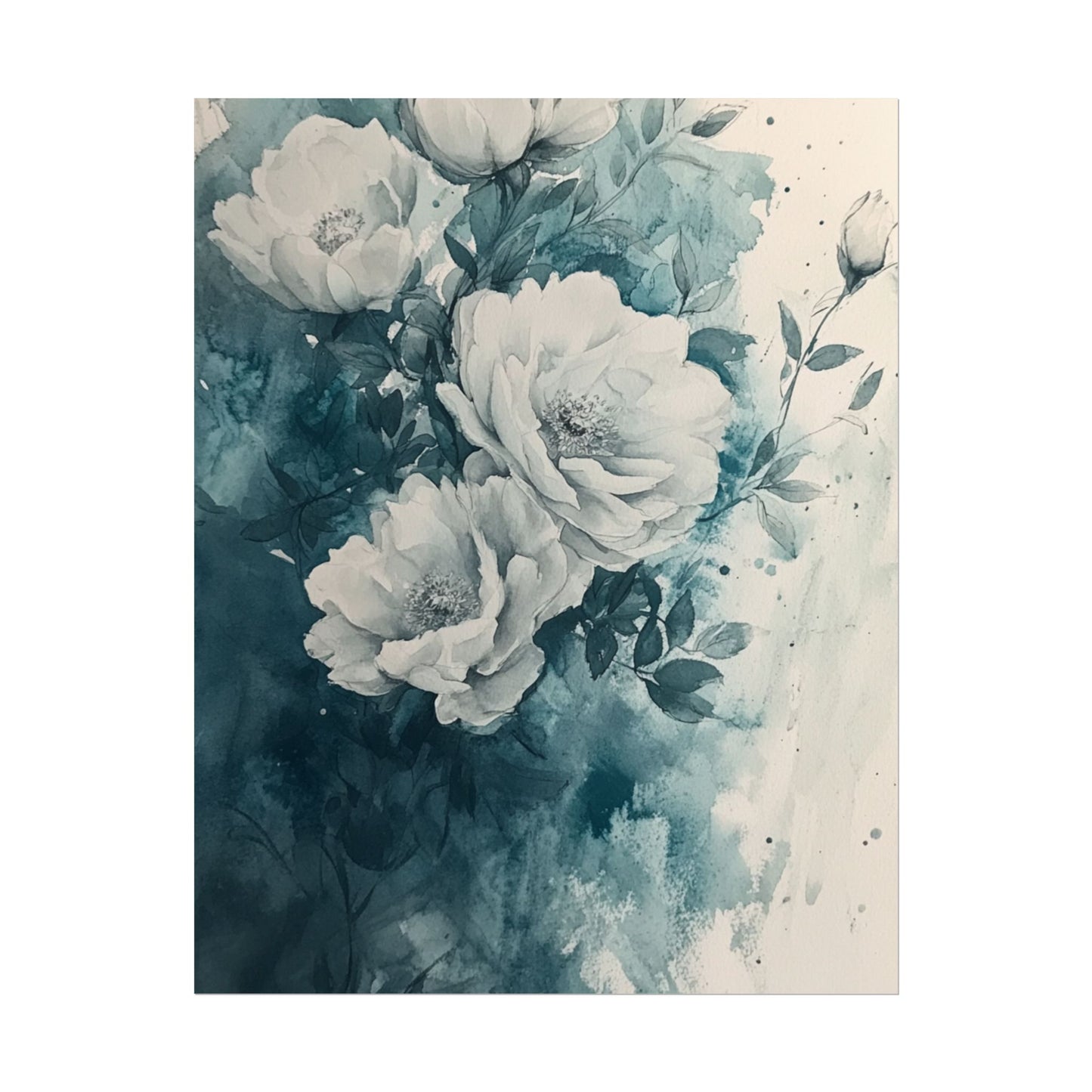 Serenity in Bloom - Abstract Floral Watercolour Art