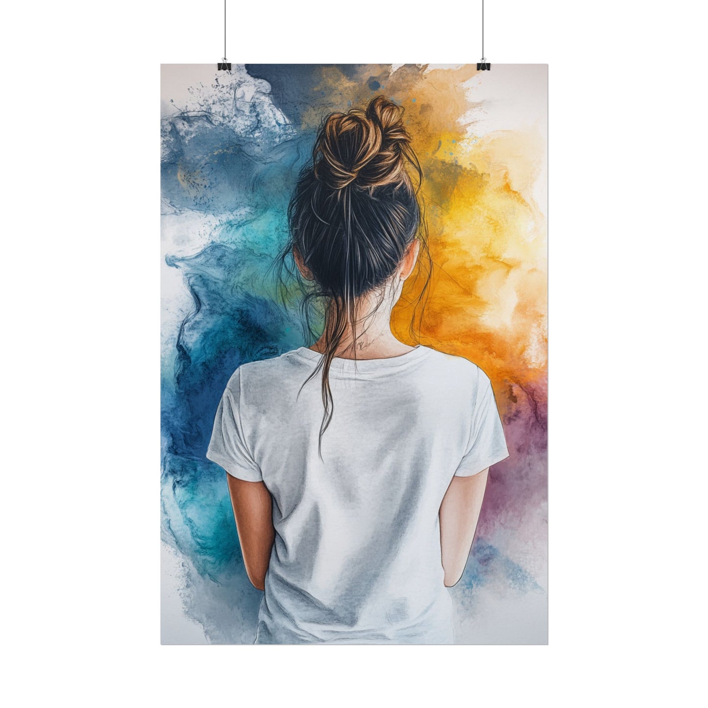 Contemplative Colour - Abstract Portrait Art Print