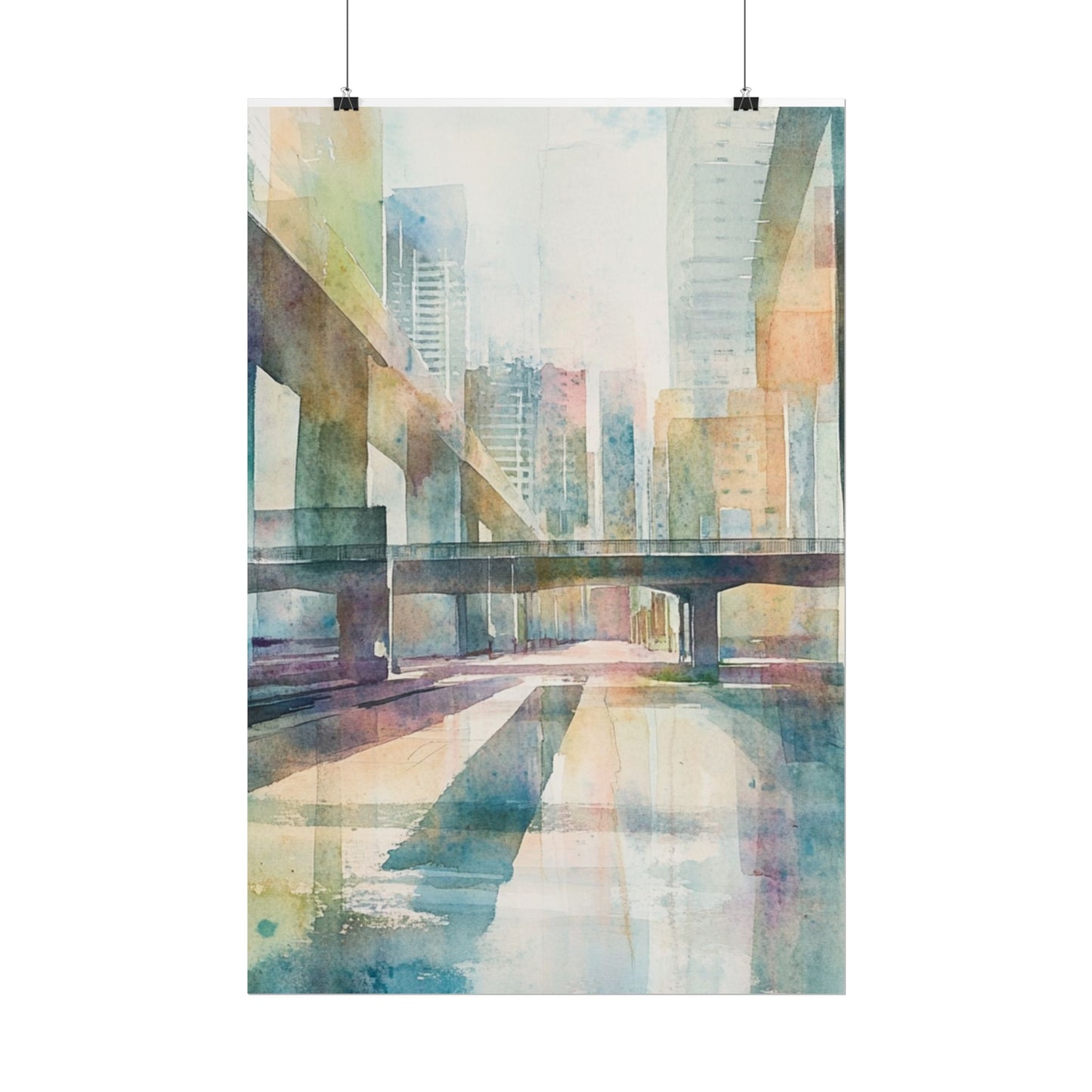 Urban Dreams - Abstract Cityscape in Soft Watercolours