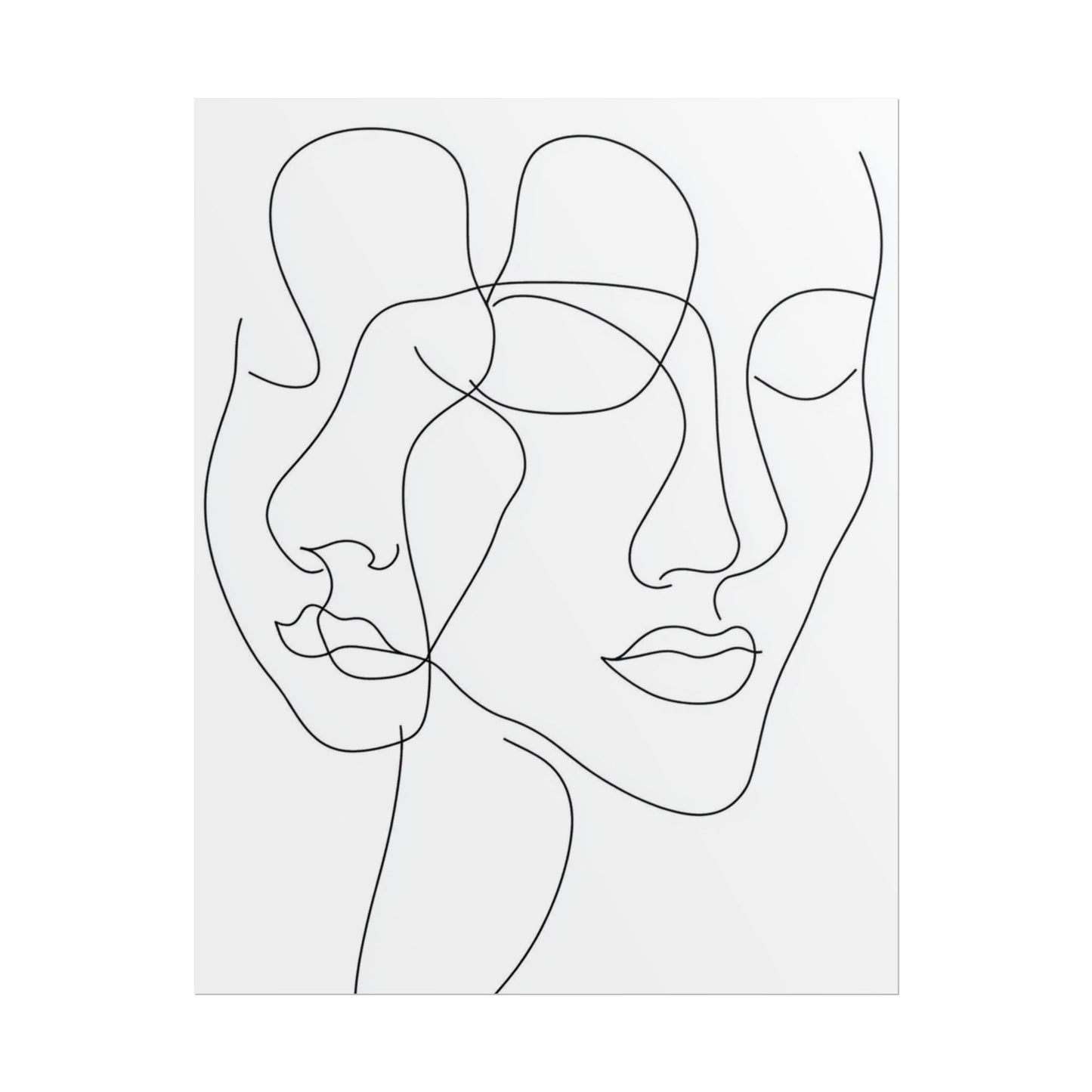 Intertwined Thoughts - Abstract Faces in Line Art