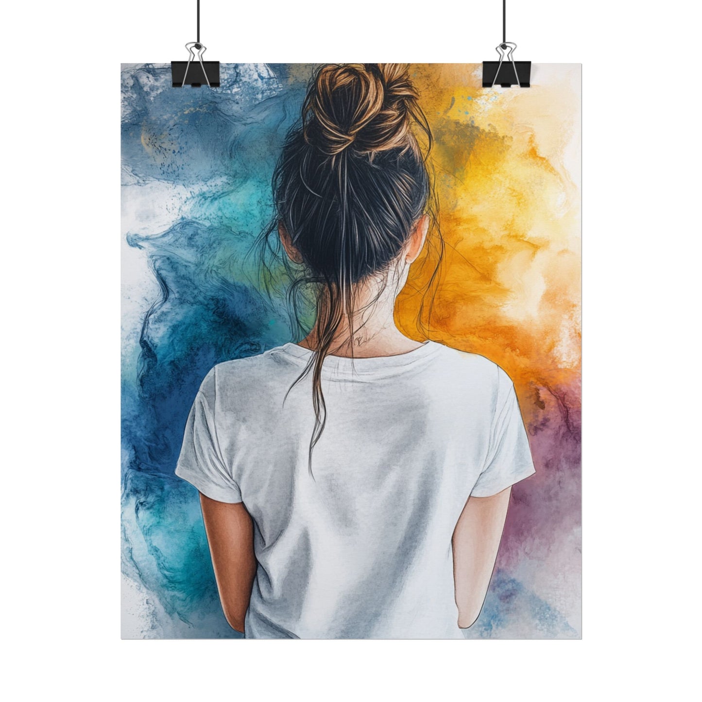 Contemplative Colour - Abstract Portrait Art Print