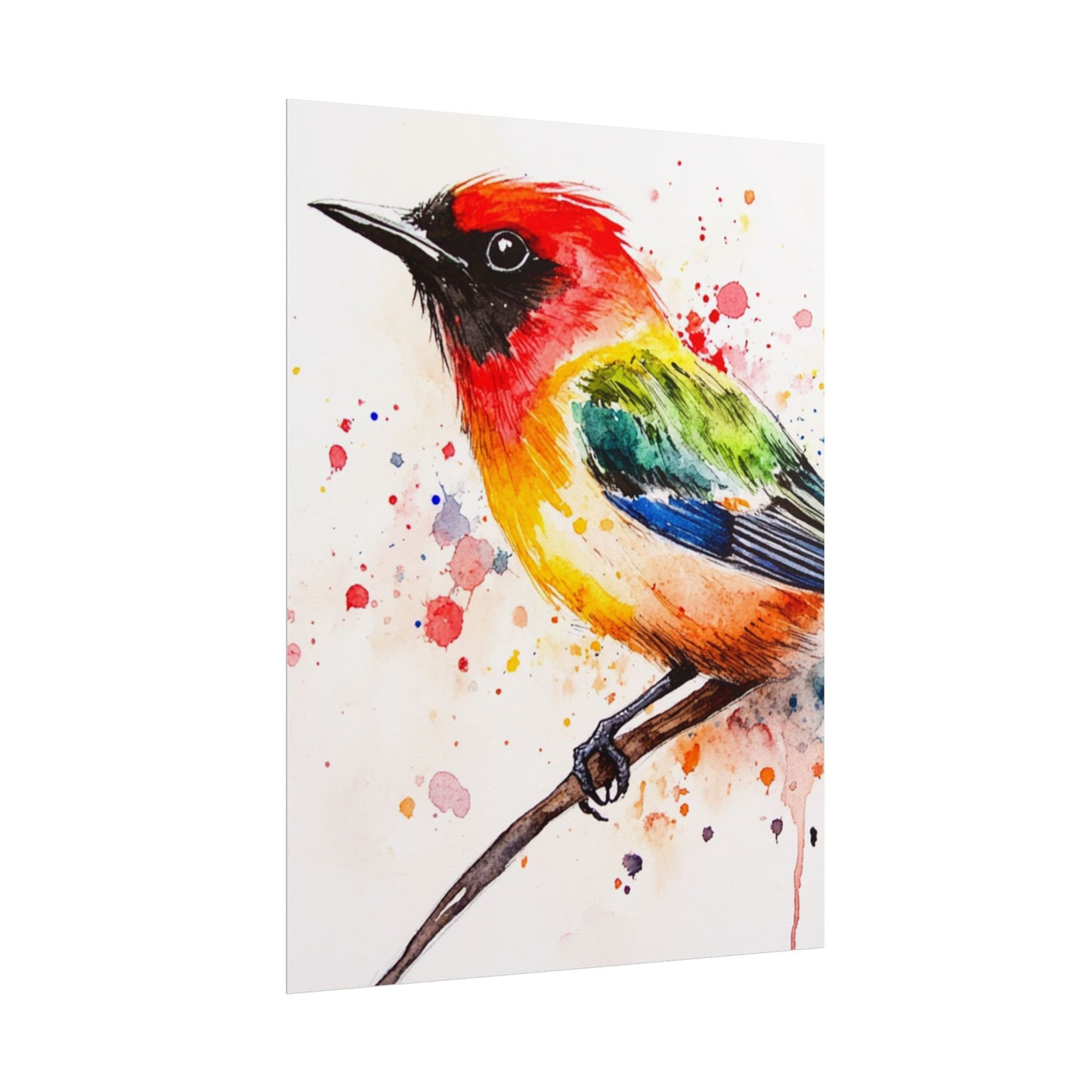 Vibrant Melody - Abstract Watercolour Bird Art