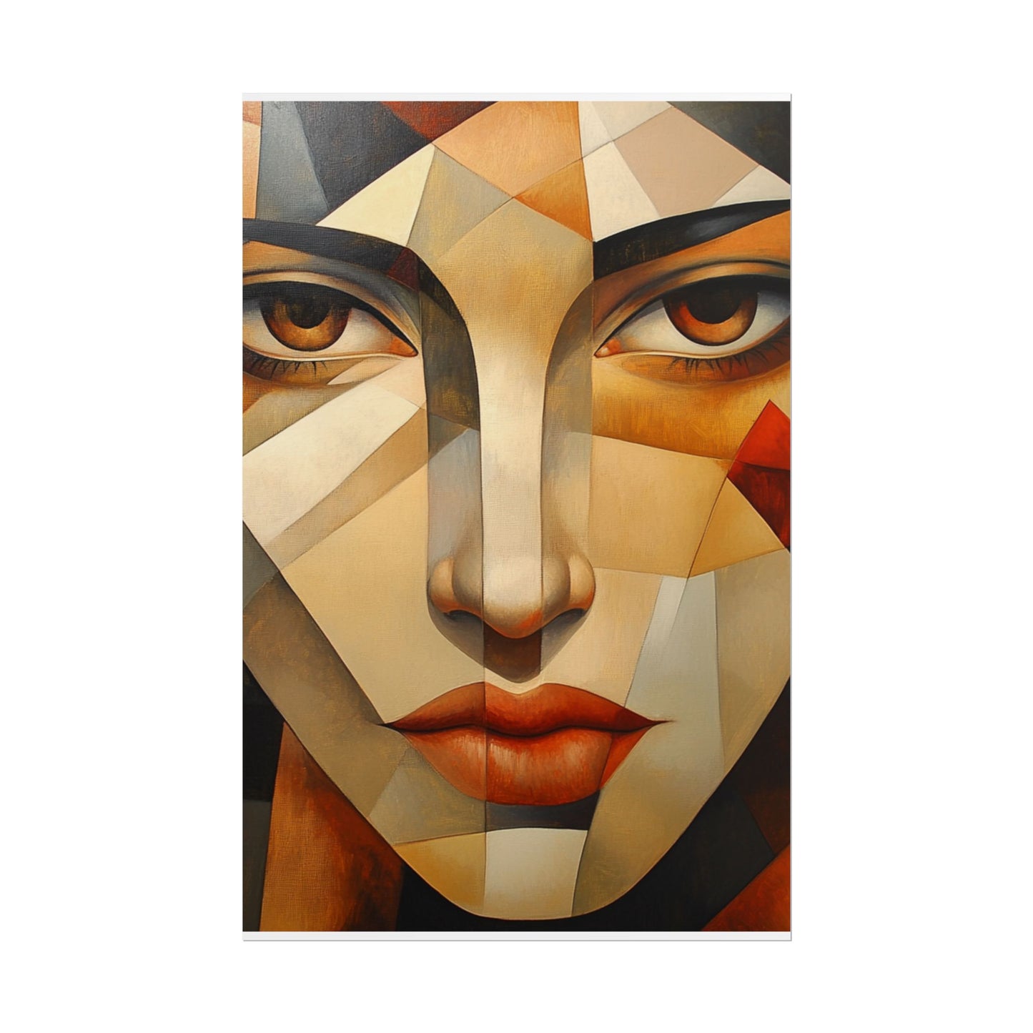 Facets of Emotion - Abstract Geometric Portrait Art Print