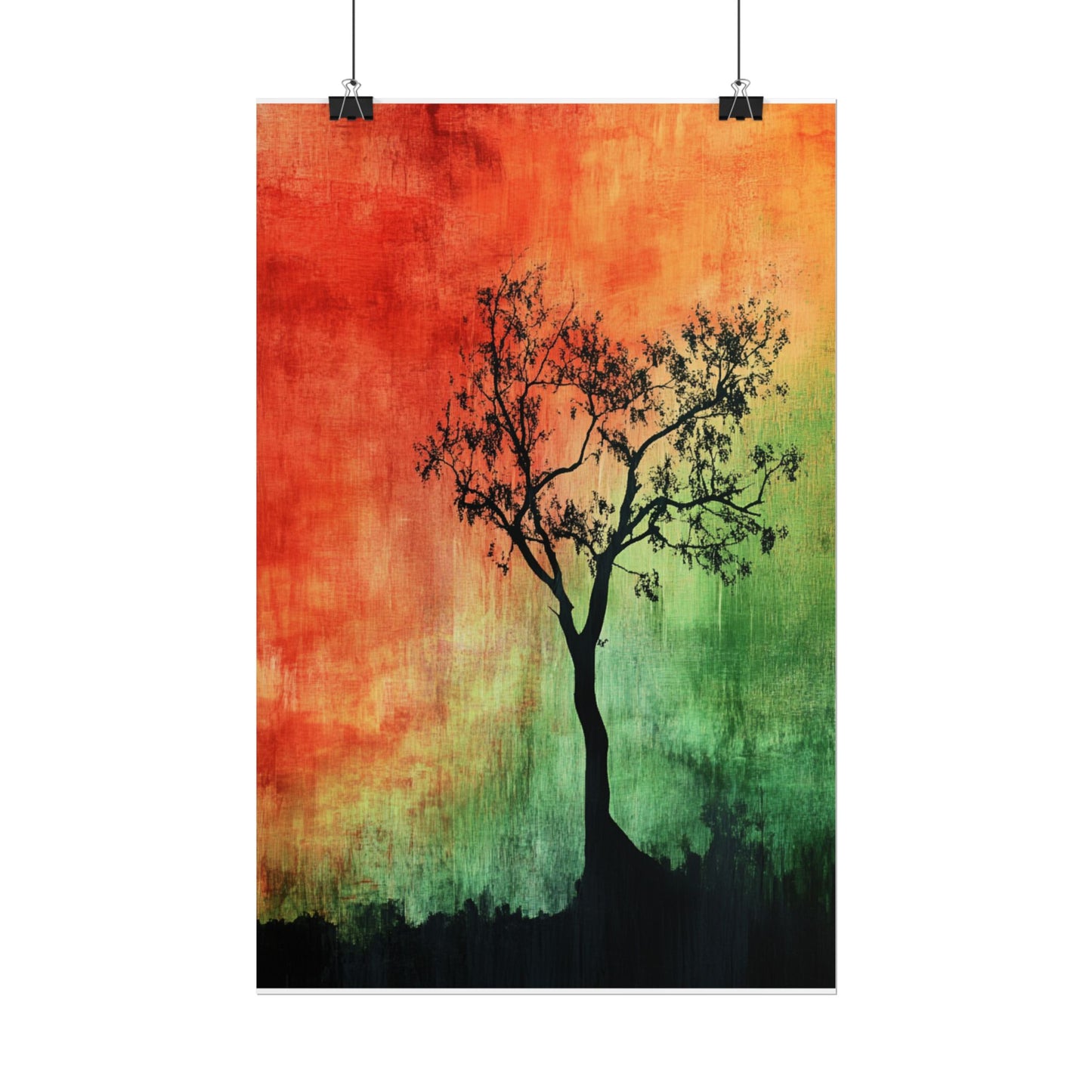 Autumnal Silhouette - Abstract Tree Art Print