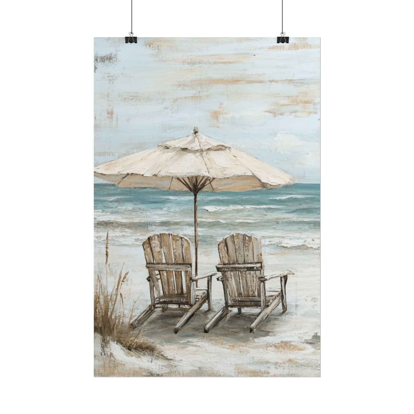 Serene Beach Retreat - Abstract Coastal Art Print