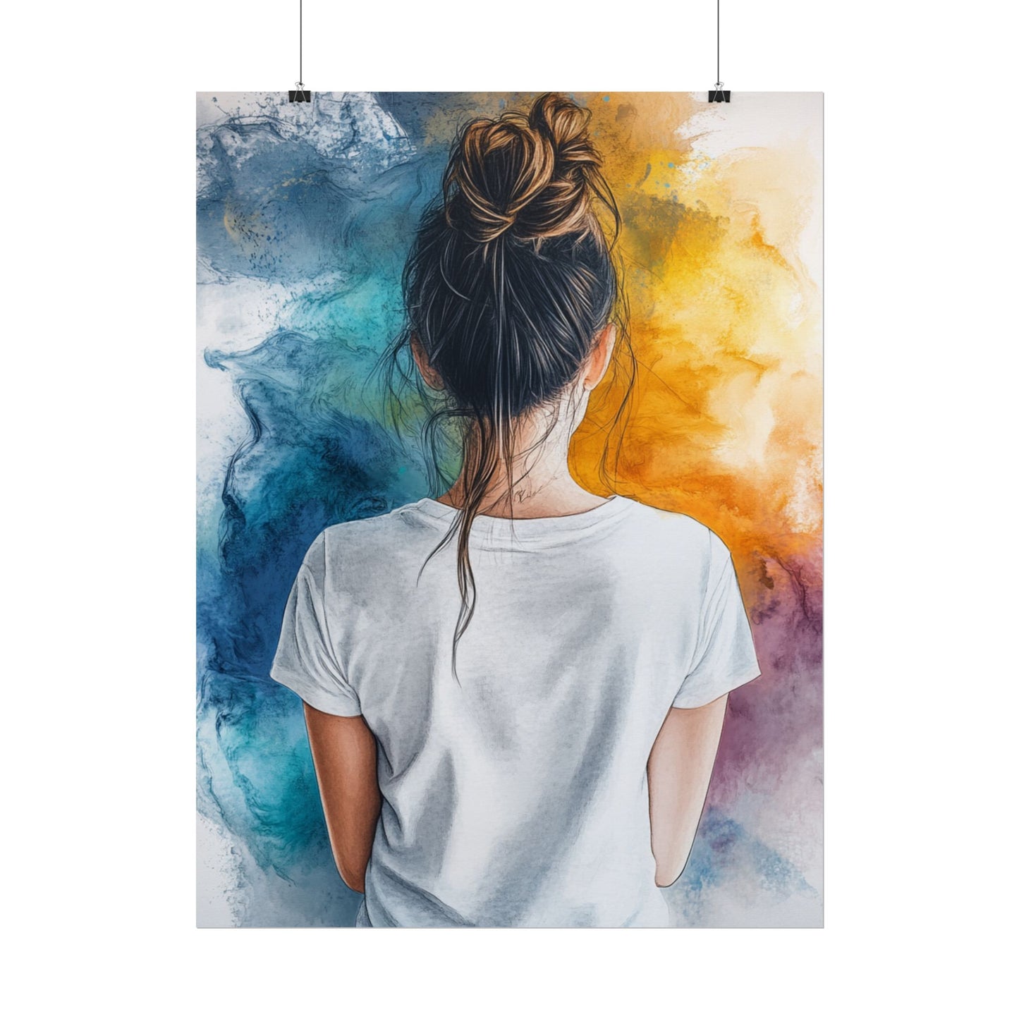 Contemplative Colour - Abstract Portrait Art Print