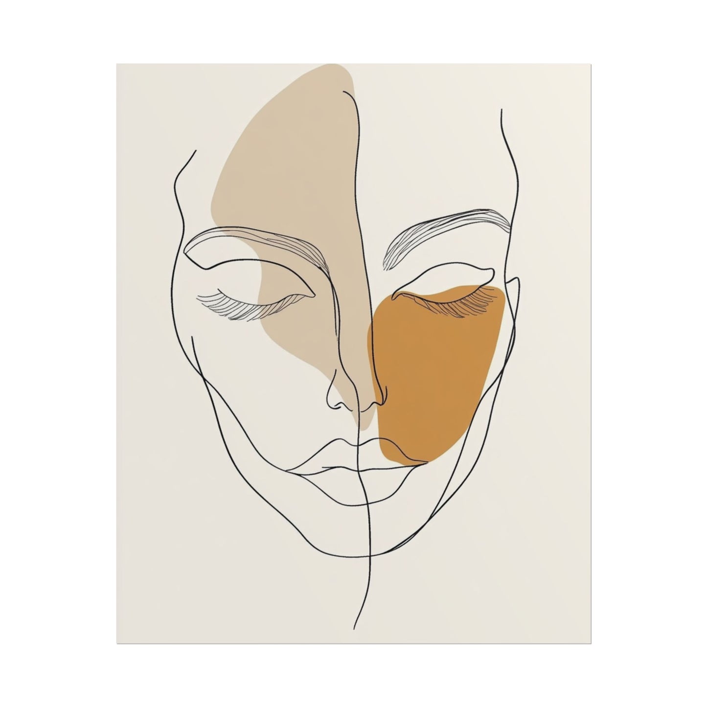 Serenity in Lines - Abstract Minimalist Portrait