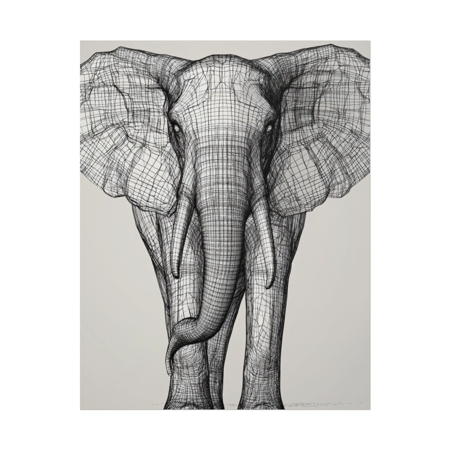 Majestic Lines - Abstract Elephant Wireframe Art