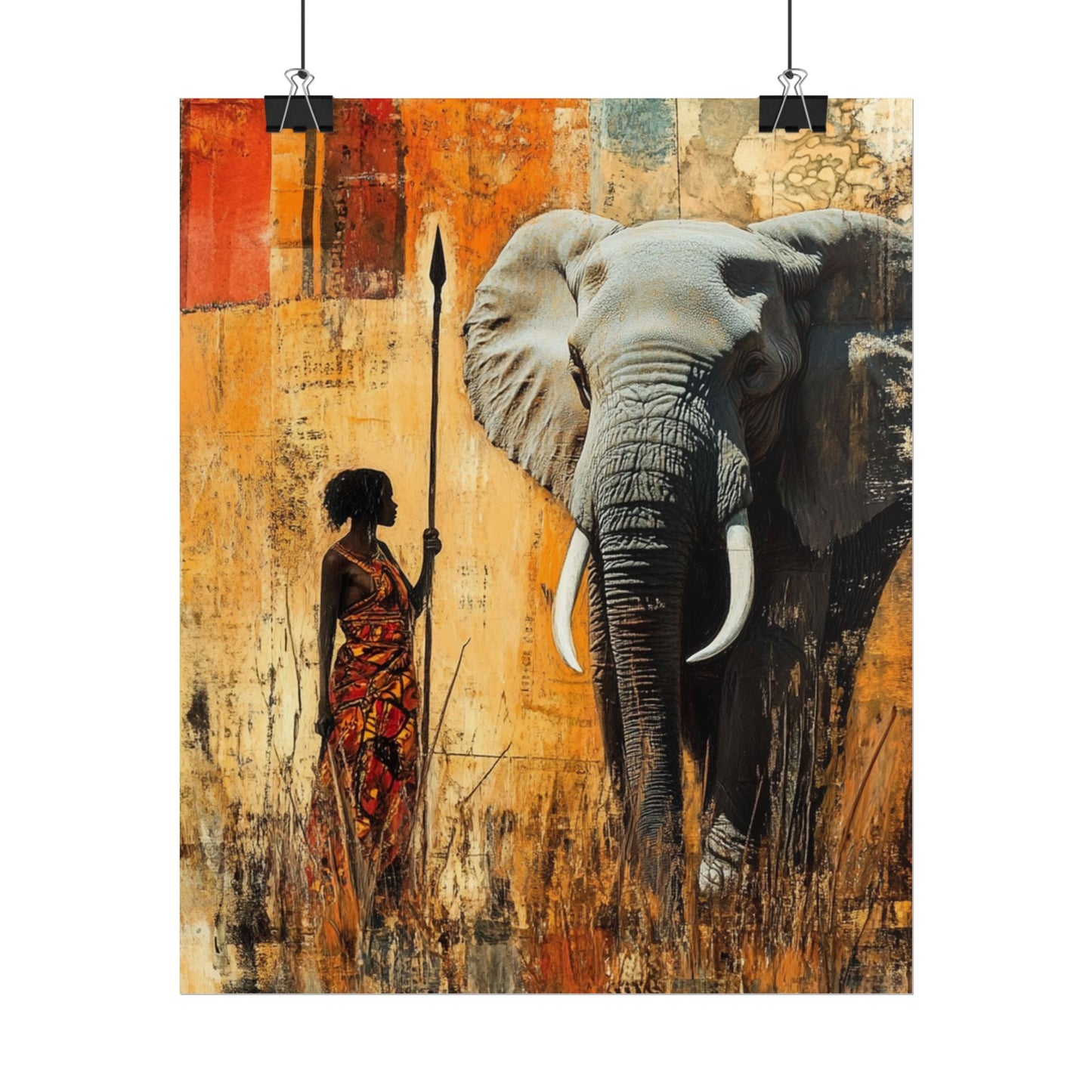 Majestic Encounter - Abstract African Art Print