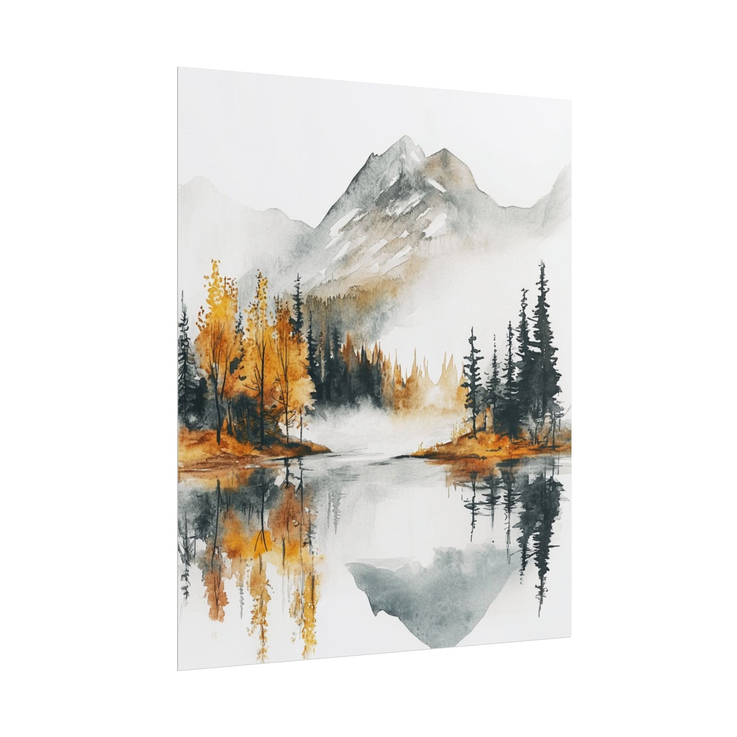 Serenity in Autumn - Abstract Mountain Landscape