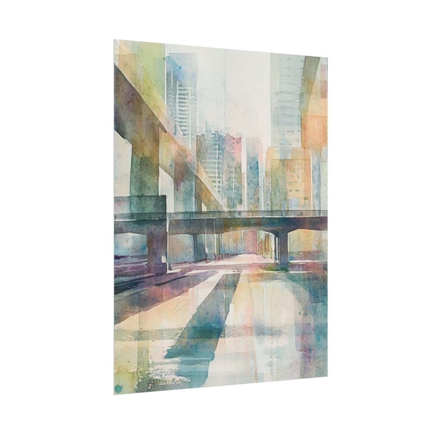 Urban Dreams - Abstract Cityscape in Soft Watercolours