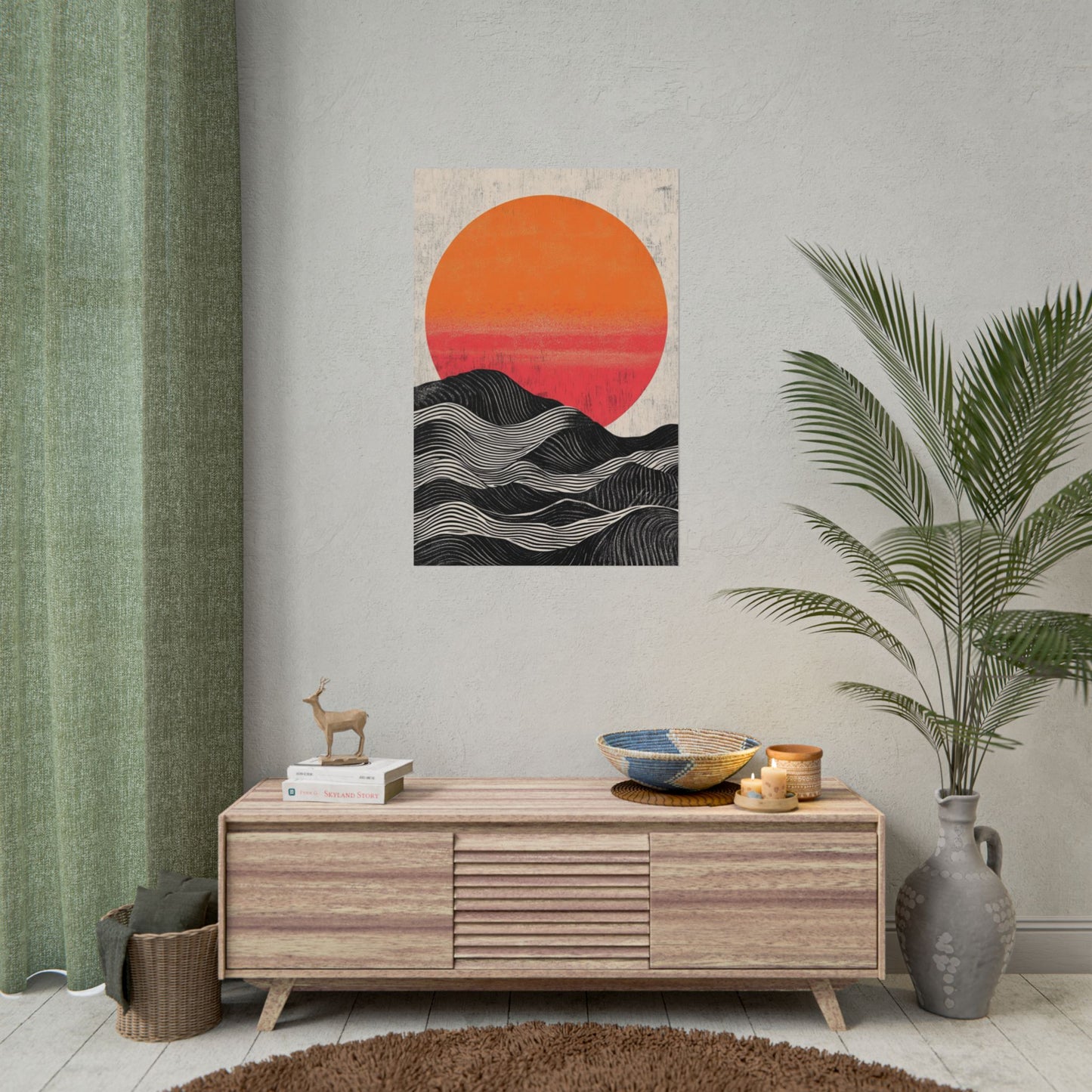 Sunset Serenade - Abstract Geometric Art Print