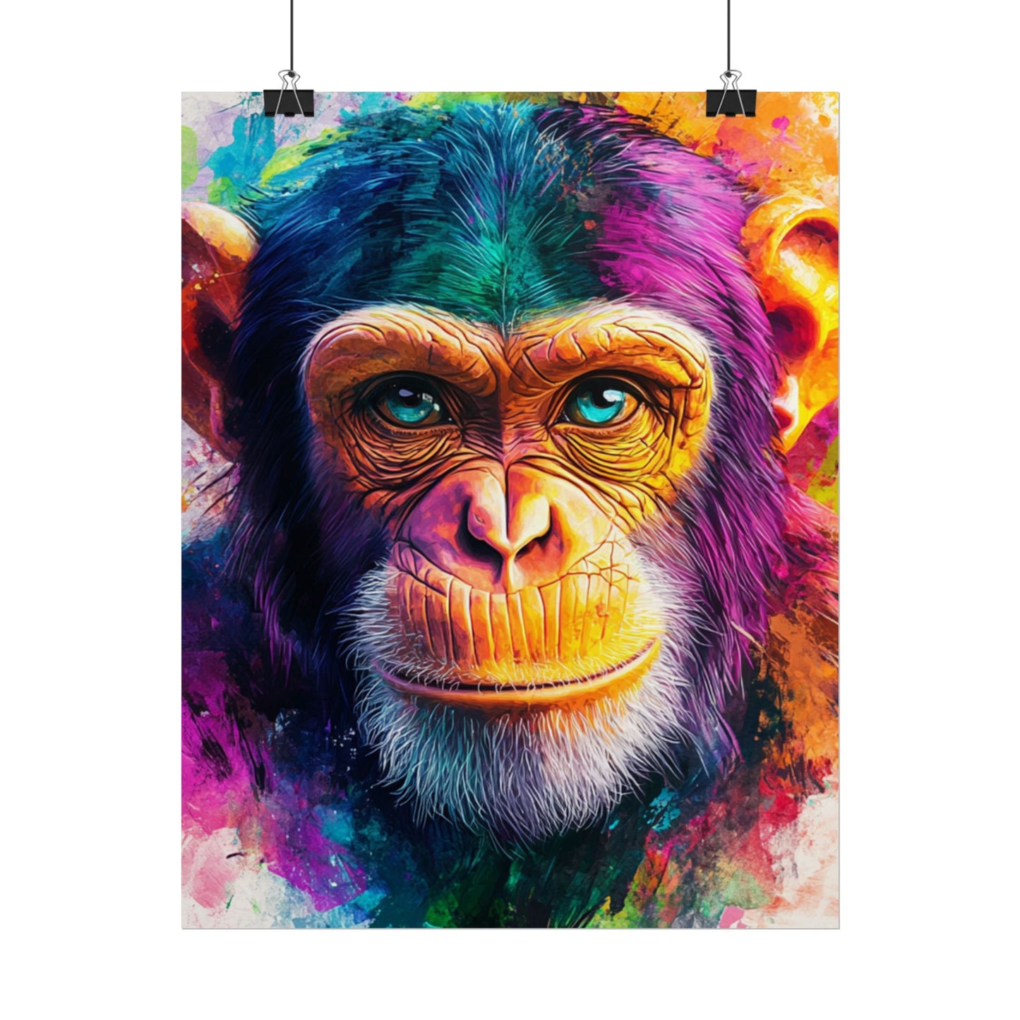 Vibrant Primate - Abstract Portrait of a Chimpanzee