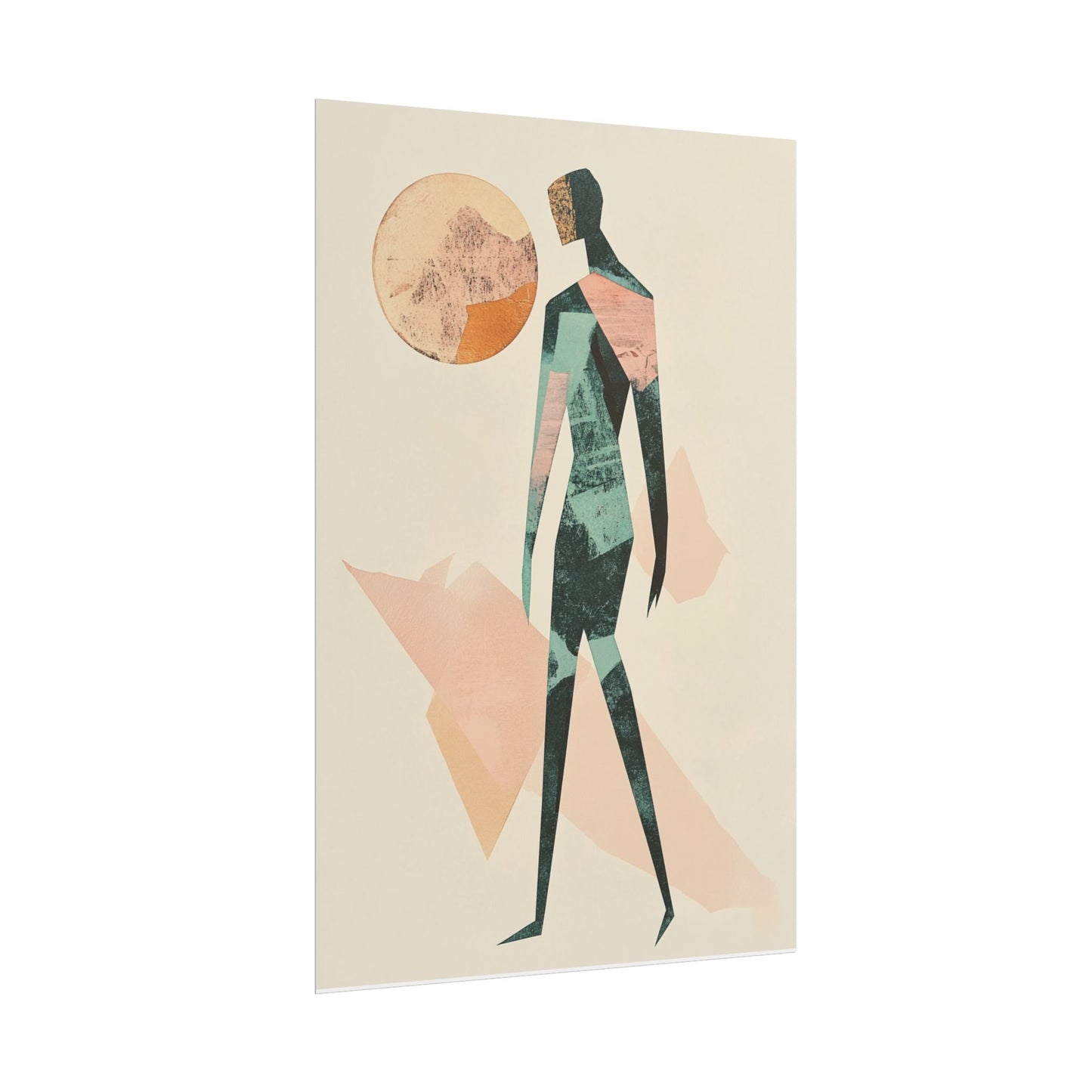 Abstract Wanderer - Minimalist Figurative Art Print