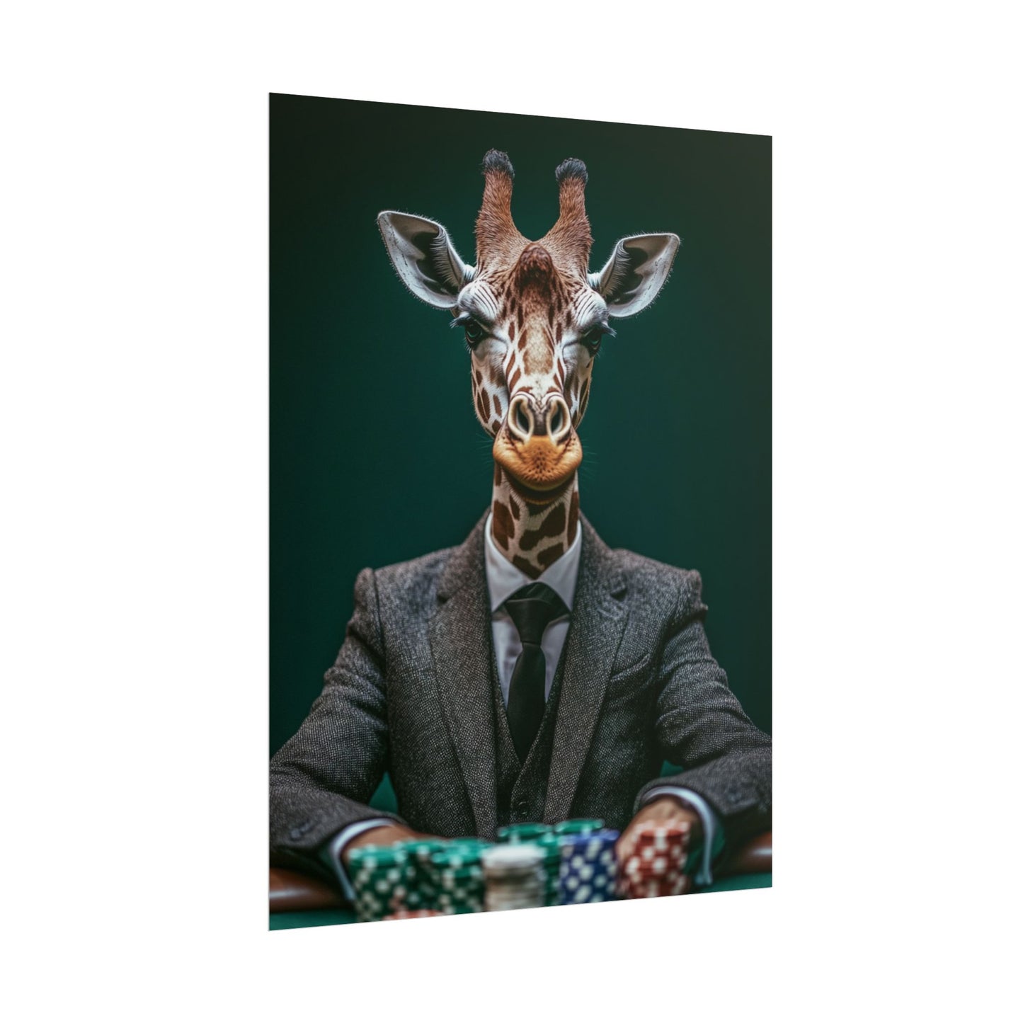 Poker Face Giraffe - Abstract Art with a Playful Twist