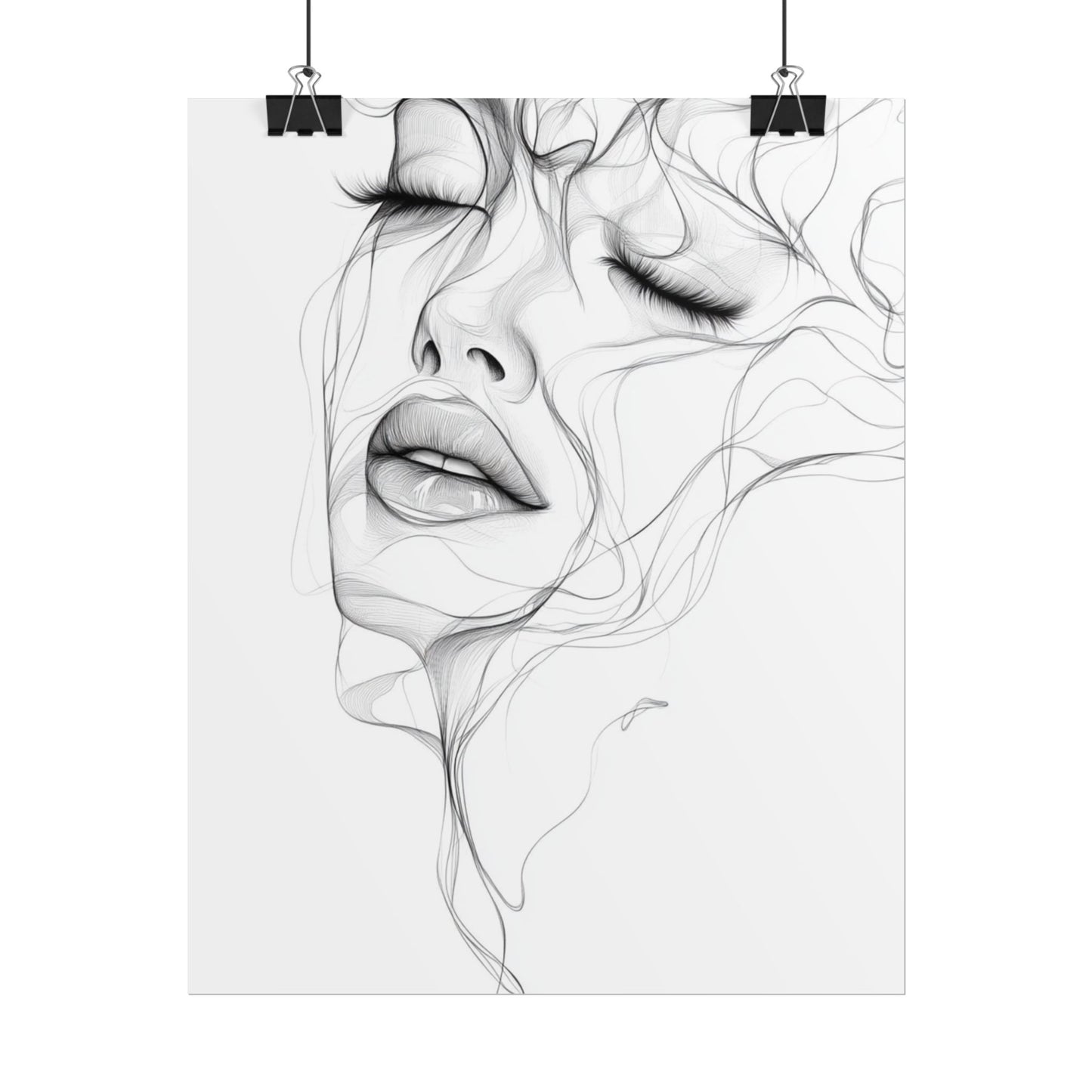 Ethereal Whispers - Abstract Line Art Portrait