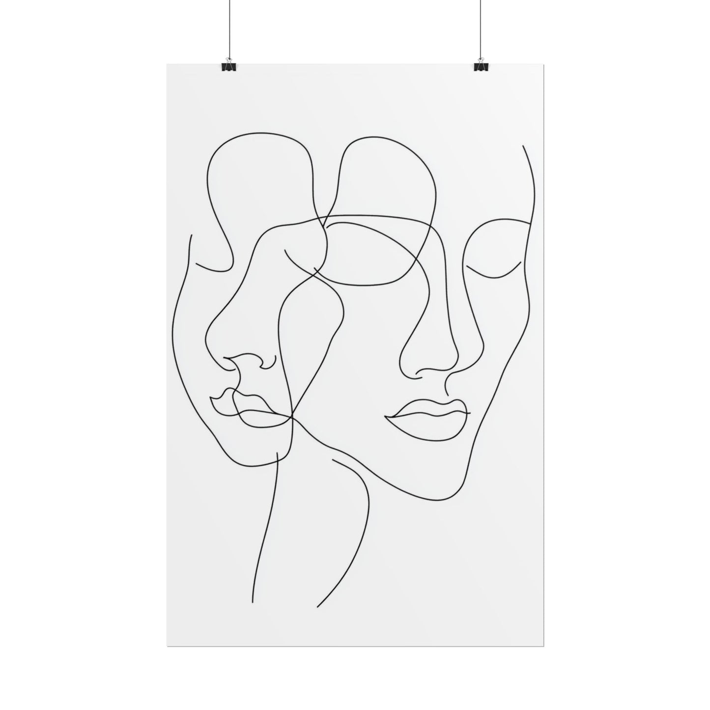 Intertwined Thoughts - Abstract Faces in Line Art