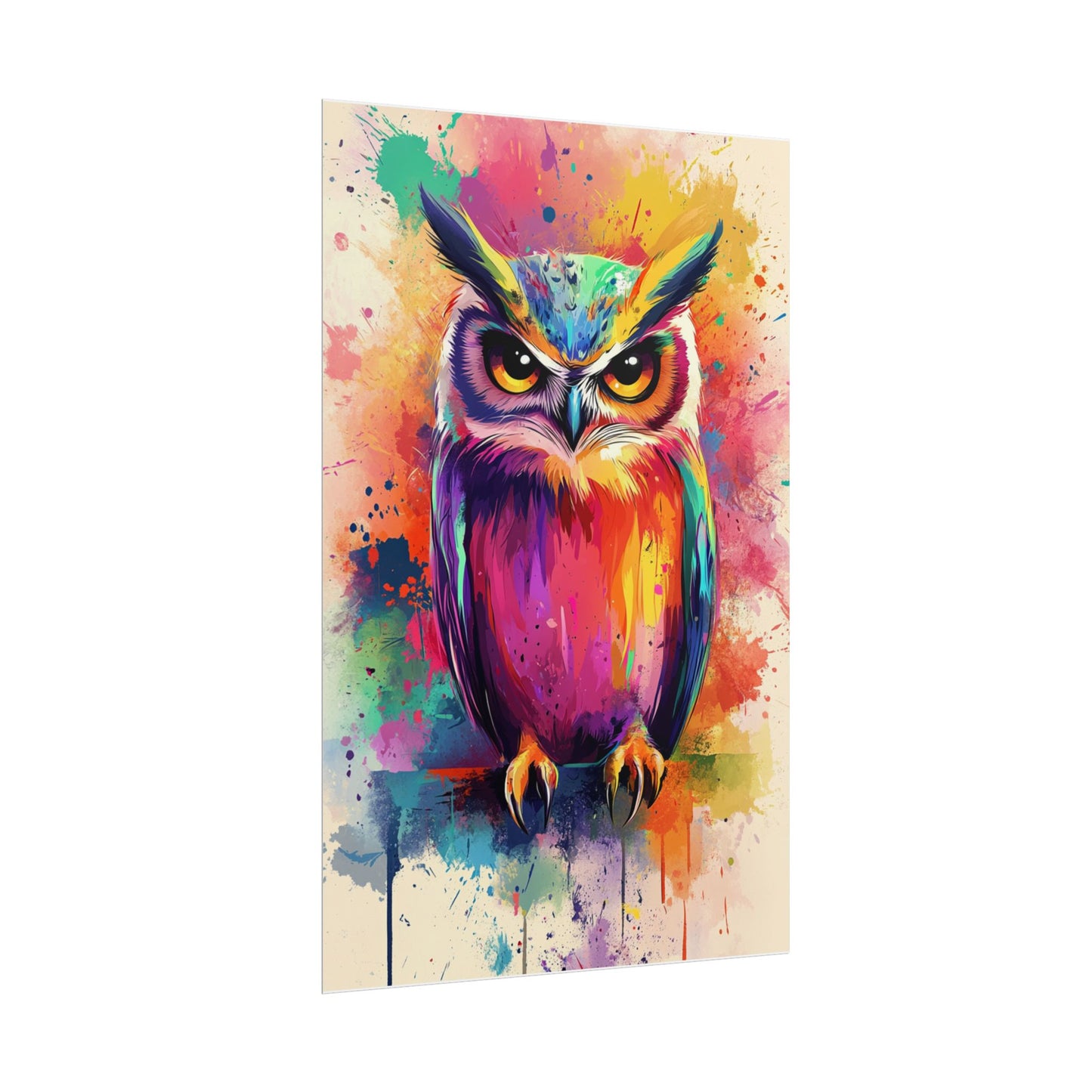 Vibrant Owl - Abstract Wildlife Art Print