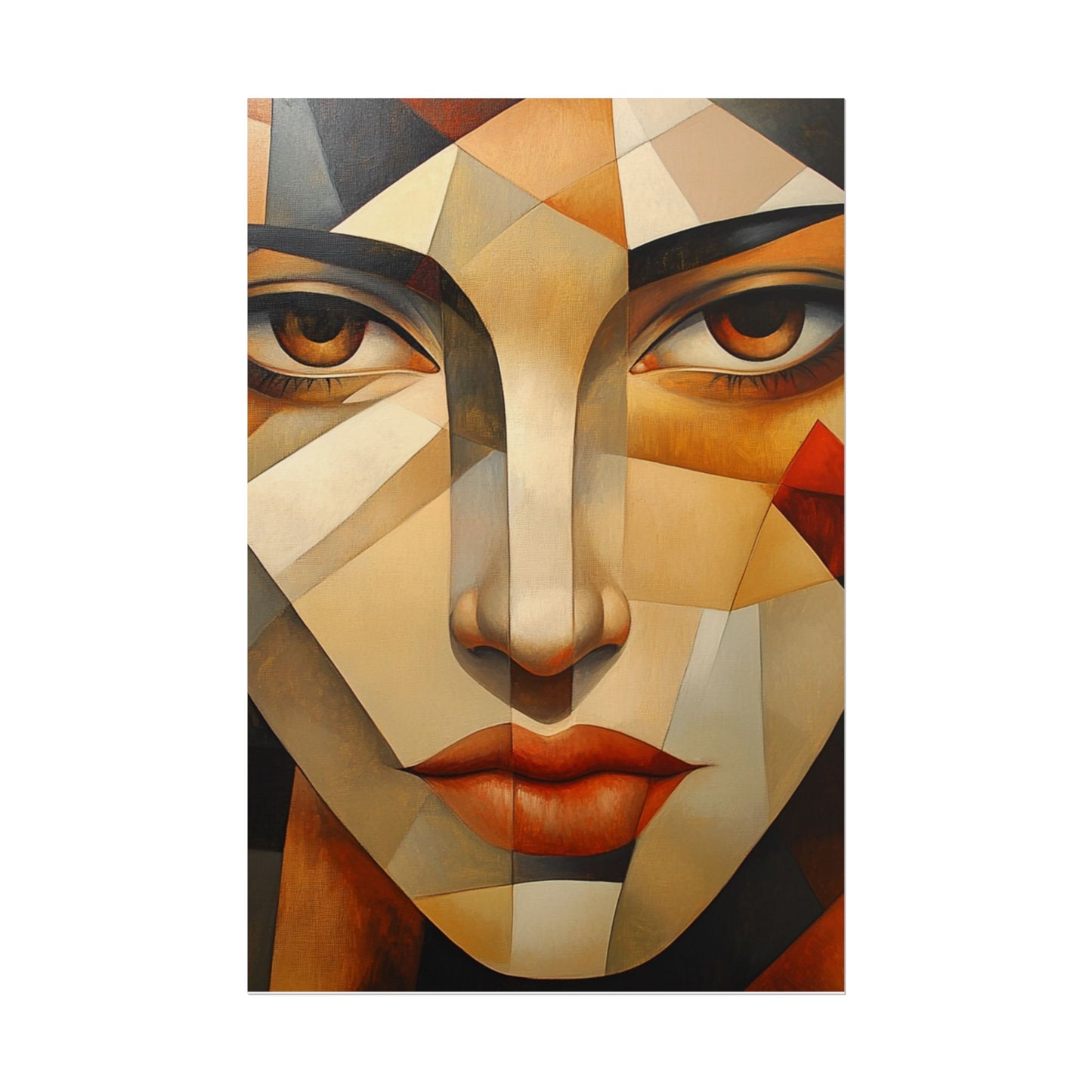 Facets of Emotion - Abstract Geometric Portrait Art Print