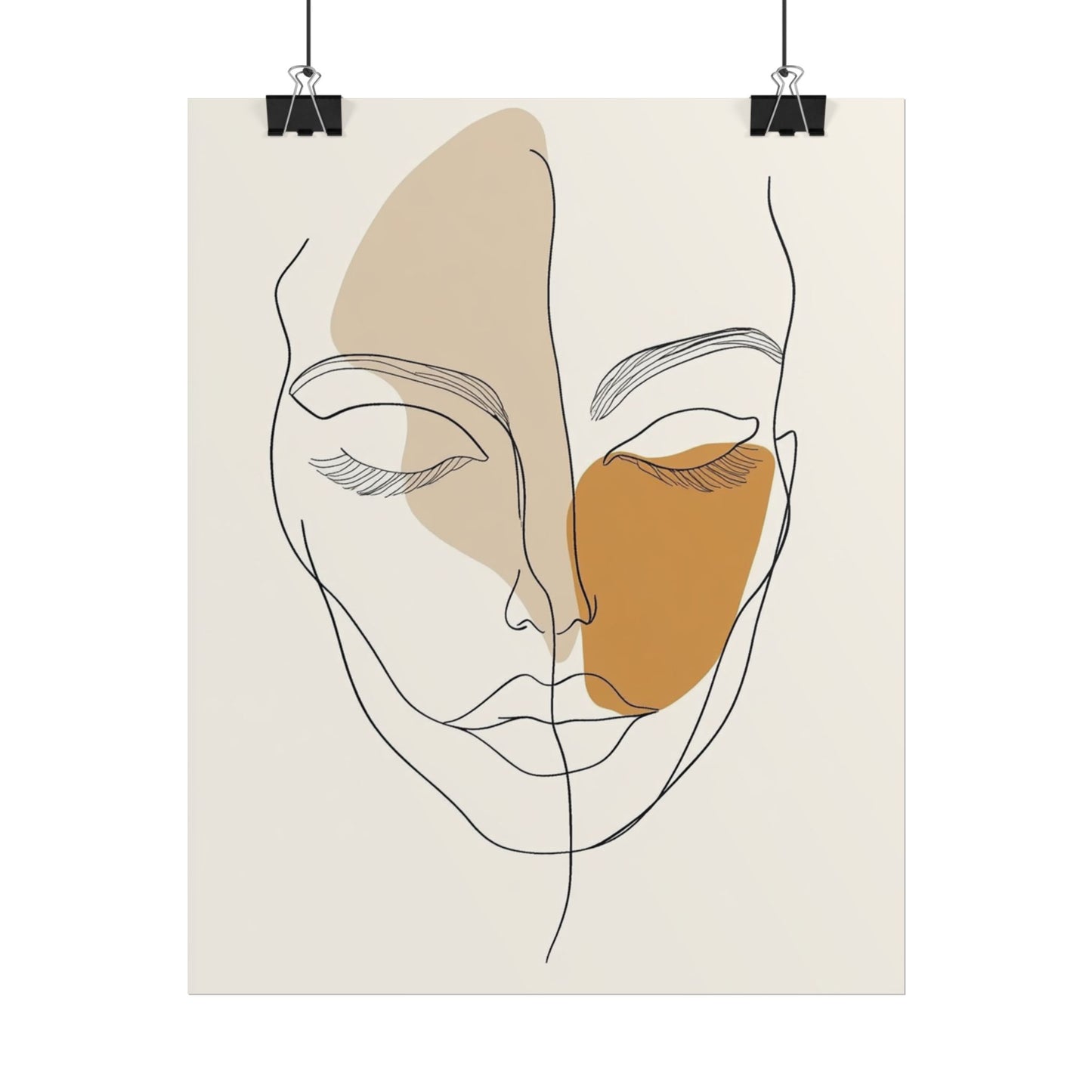 Serenity in Lines - Abstract Minimalist Portrait