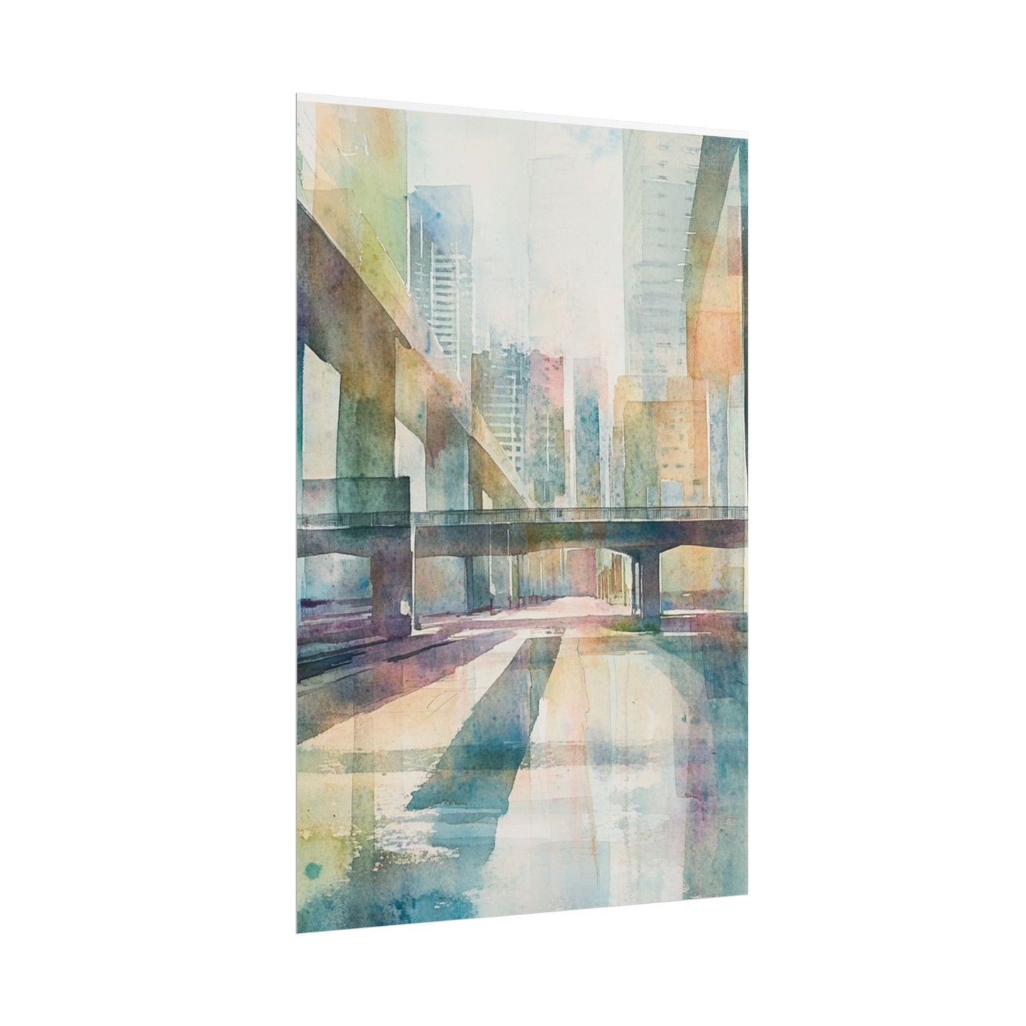 Urban Dreams - Abstract Cityscape in Soft Watercolours