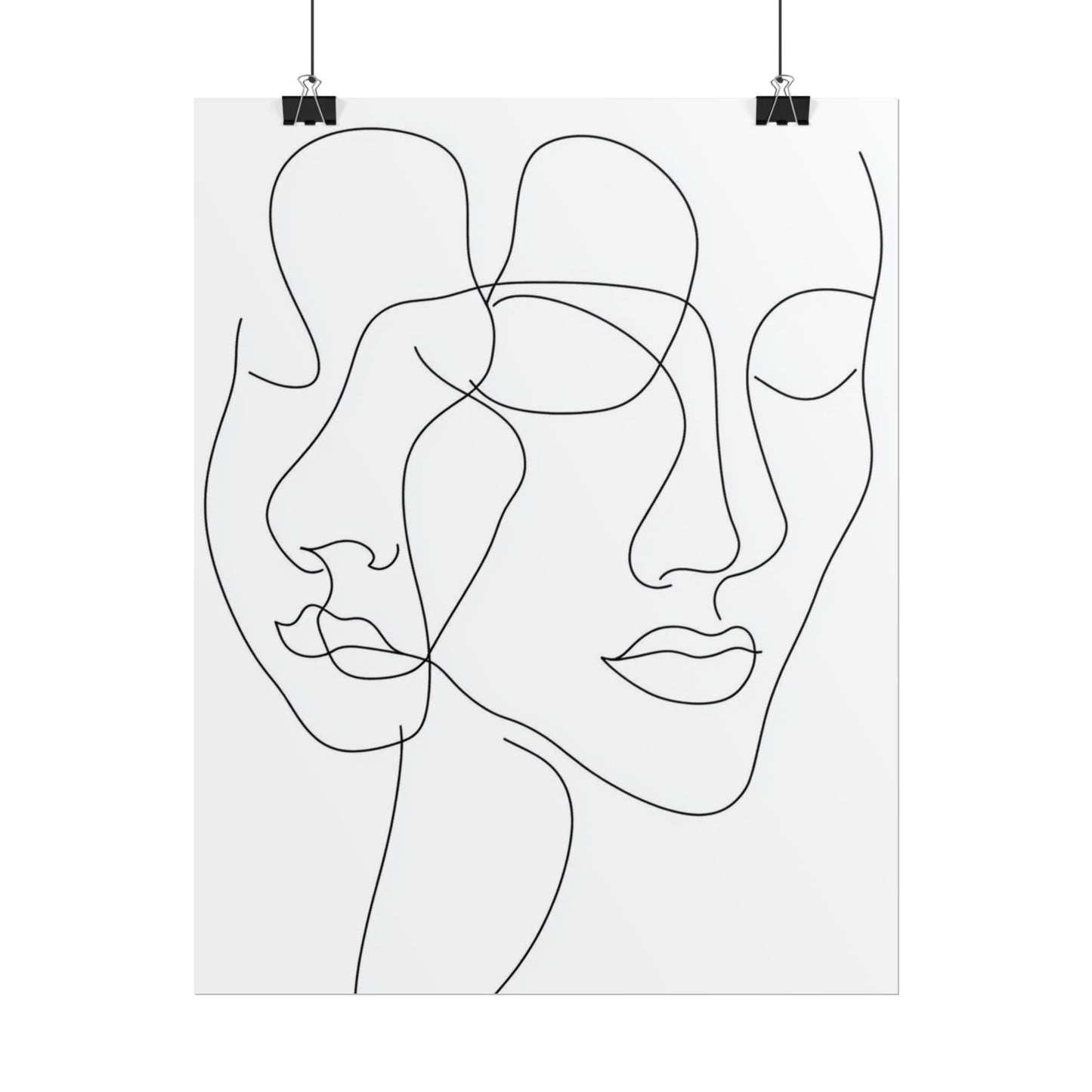 Intertwined Thoughts - Abstract Faces in Line Art