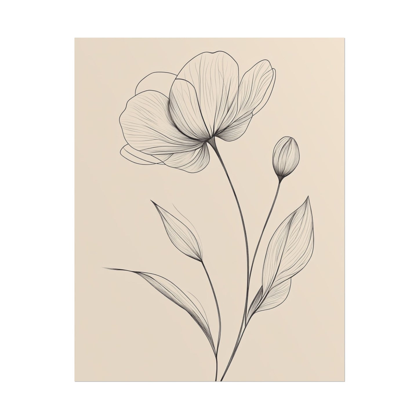 Elegant Bloom - Minimalist Floral Line Art