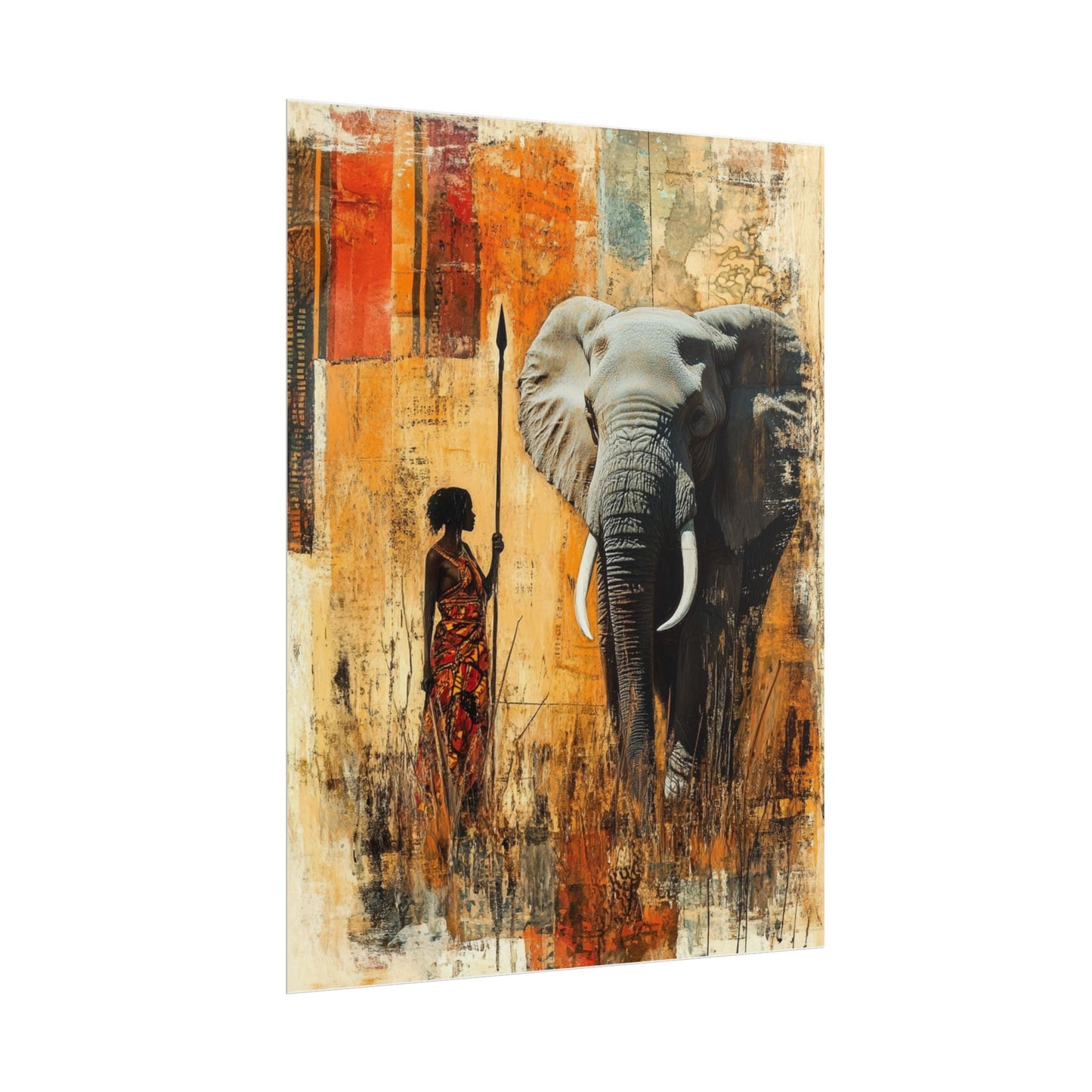 Majestic Encounter - Abstract African Art Print