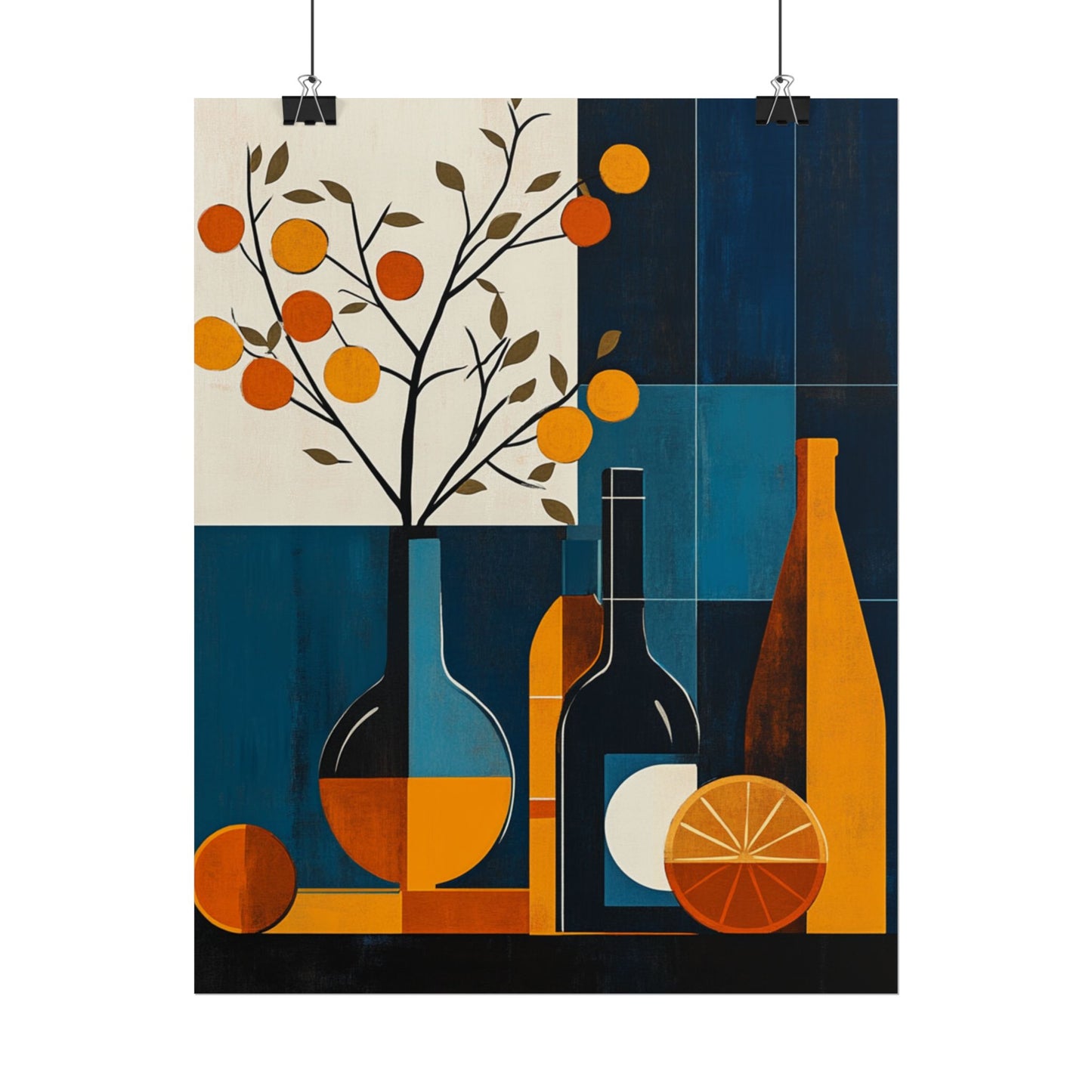 Mid-Century Modern Still Life - Abstract Geometric Art Print