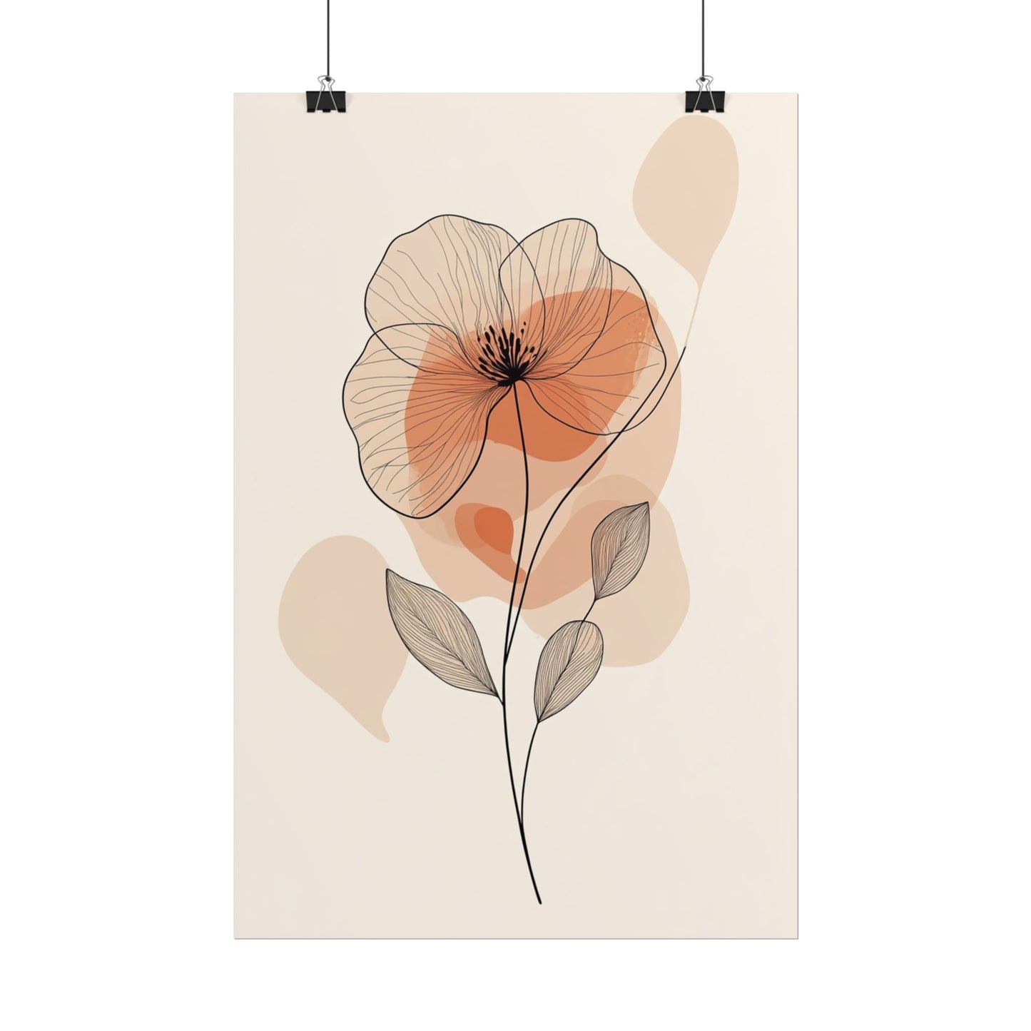 Elegant Bloom - Minimalist Floral Abstract Art