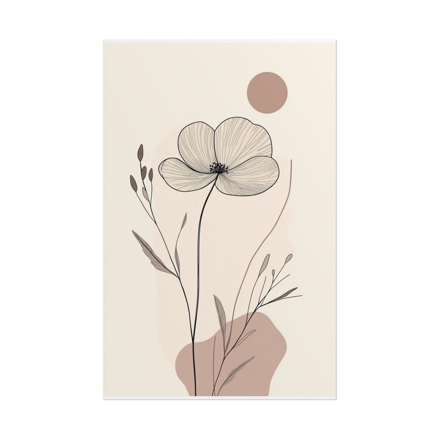 Tranquil Blossom - Abstract Floral Line Art