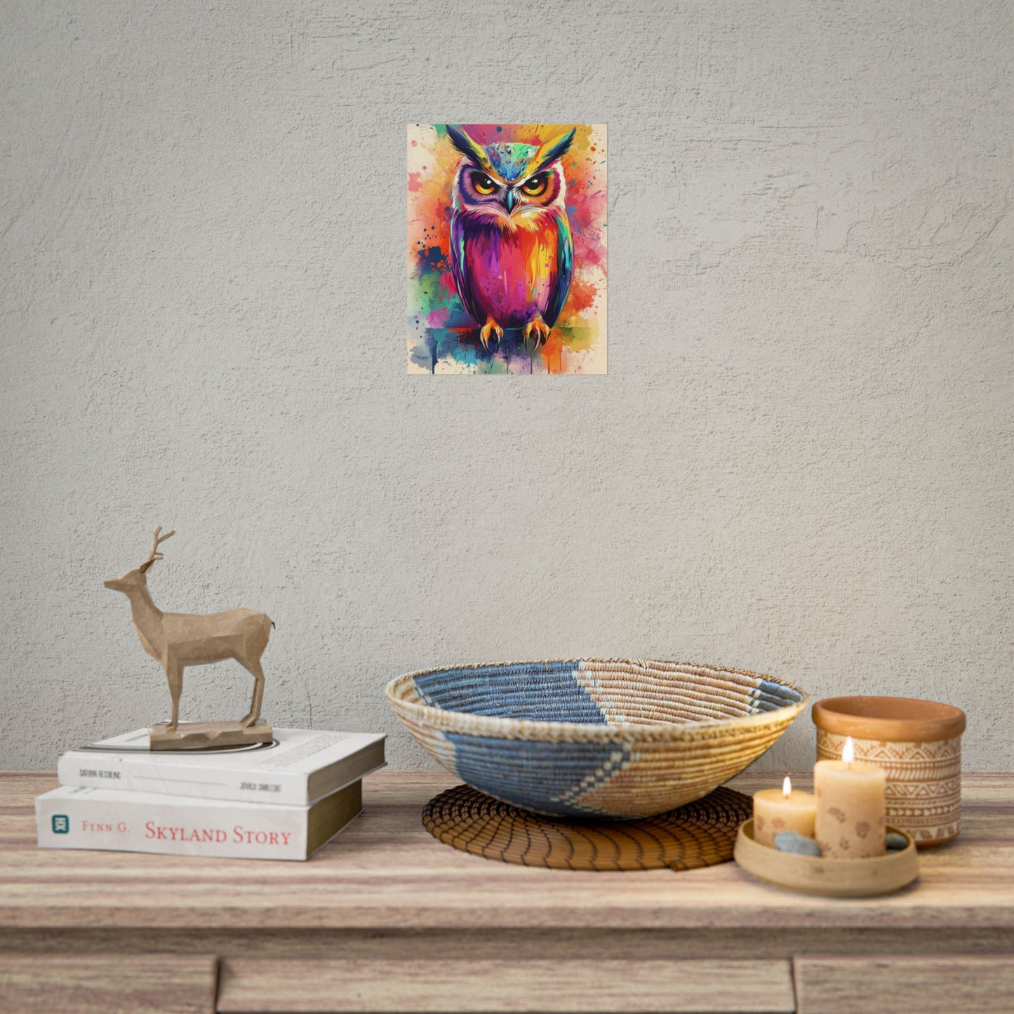 Vibrant Owl - Abstract Wildlife Art Print