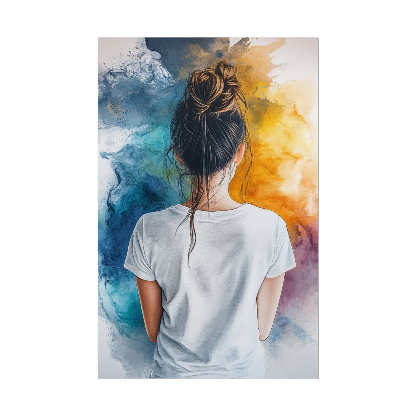 Contemplative Colour - Abstract Portrait Art Print