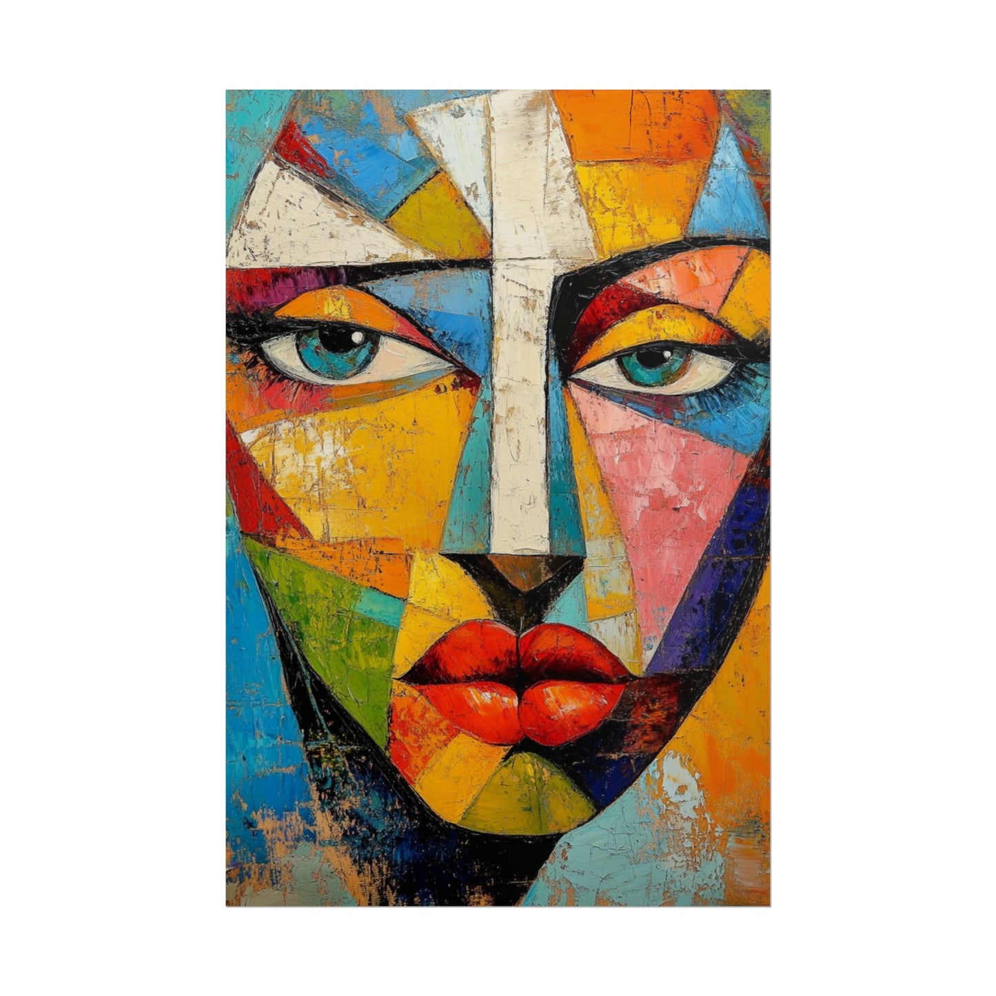 Vibrant Reflections - Abstract Face Art Print