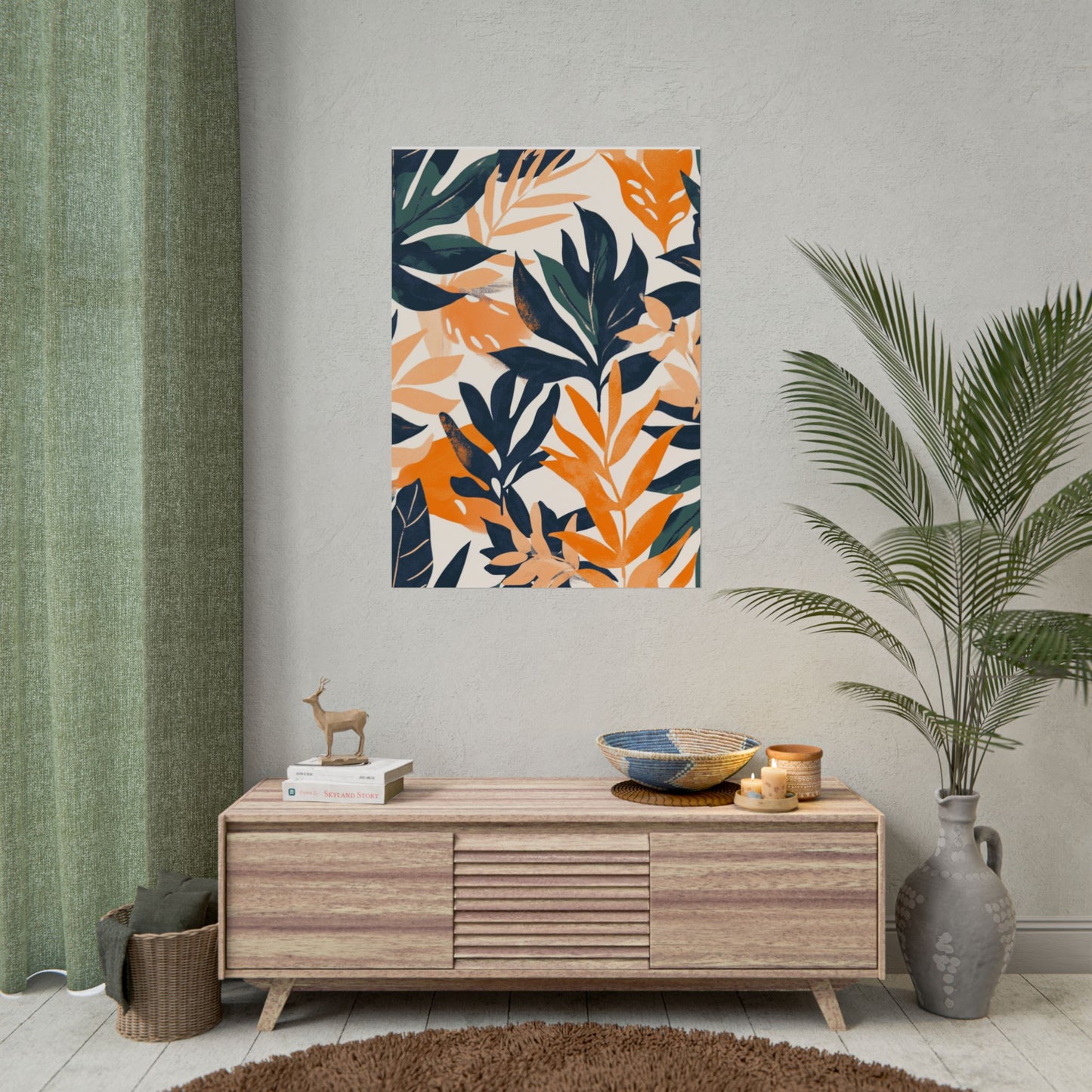 Autumnal Botanical Harmony - Abstract Leaf Art Print