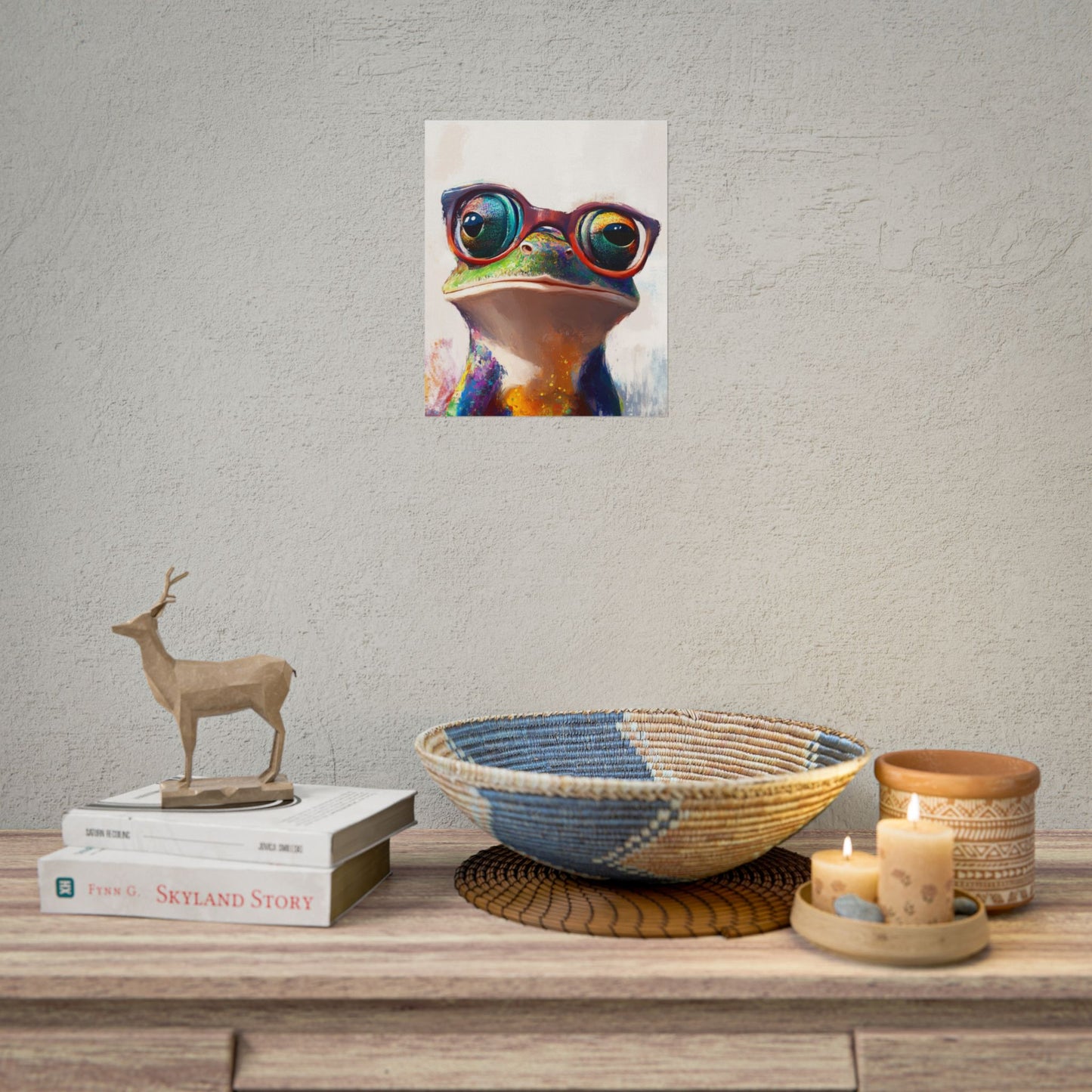 Quirky Frog with Glasses - Vibrant Abstract Animal Art Print