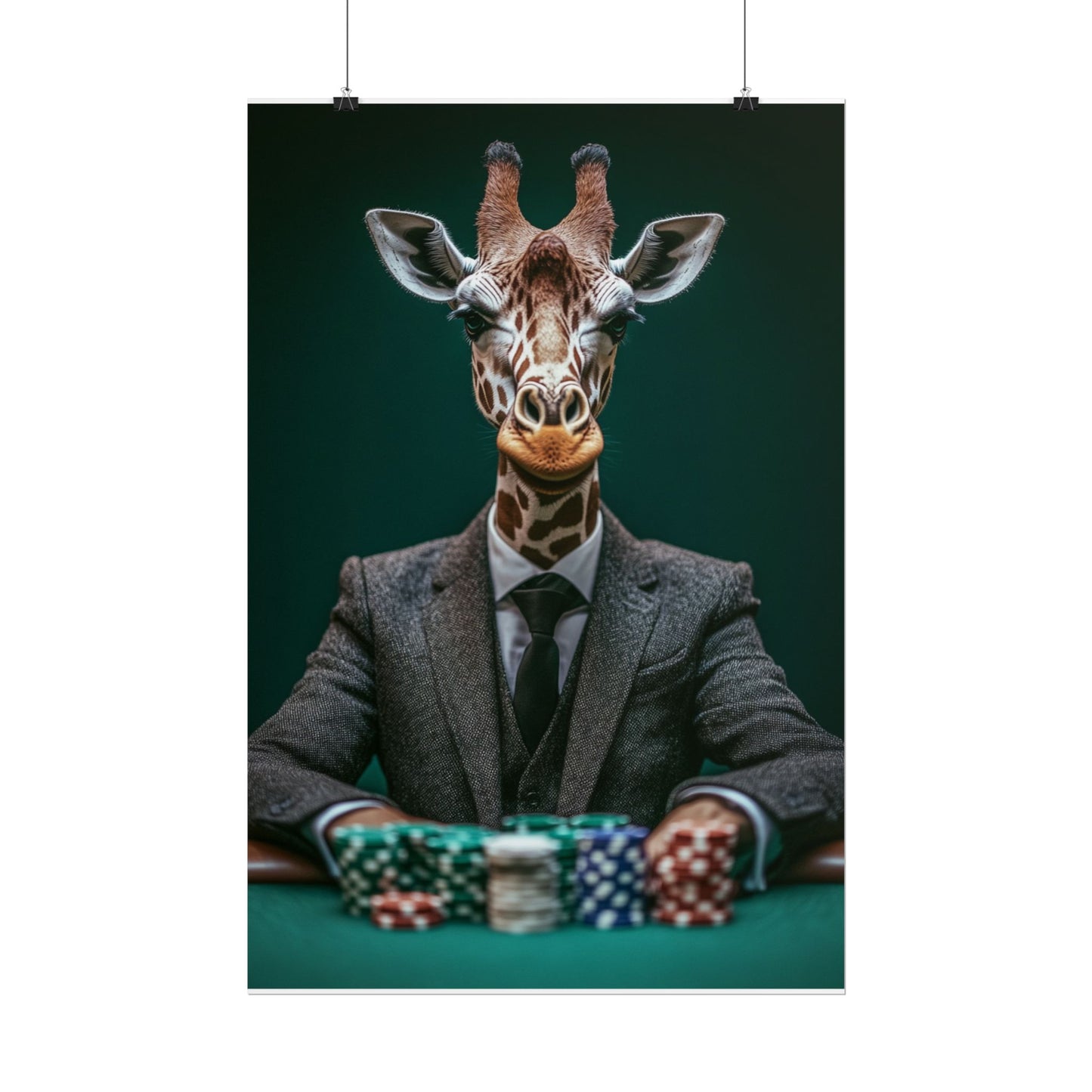 Poker Face Giraffe - Abstract Art with a Playful Twist