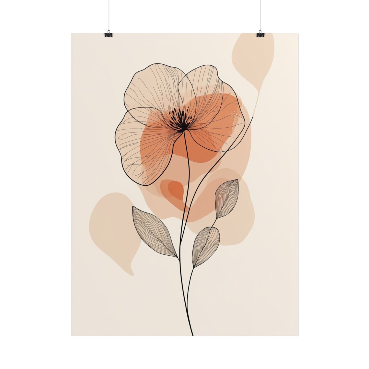 Elegant Bloom - Minimalist Floral Abstract Art