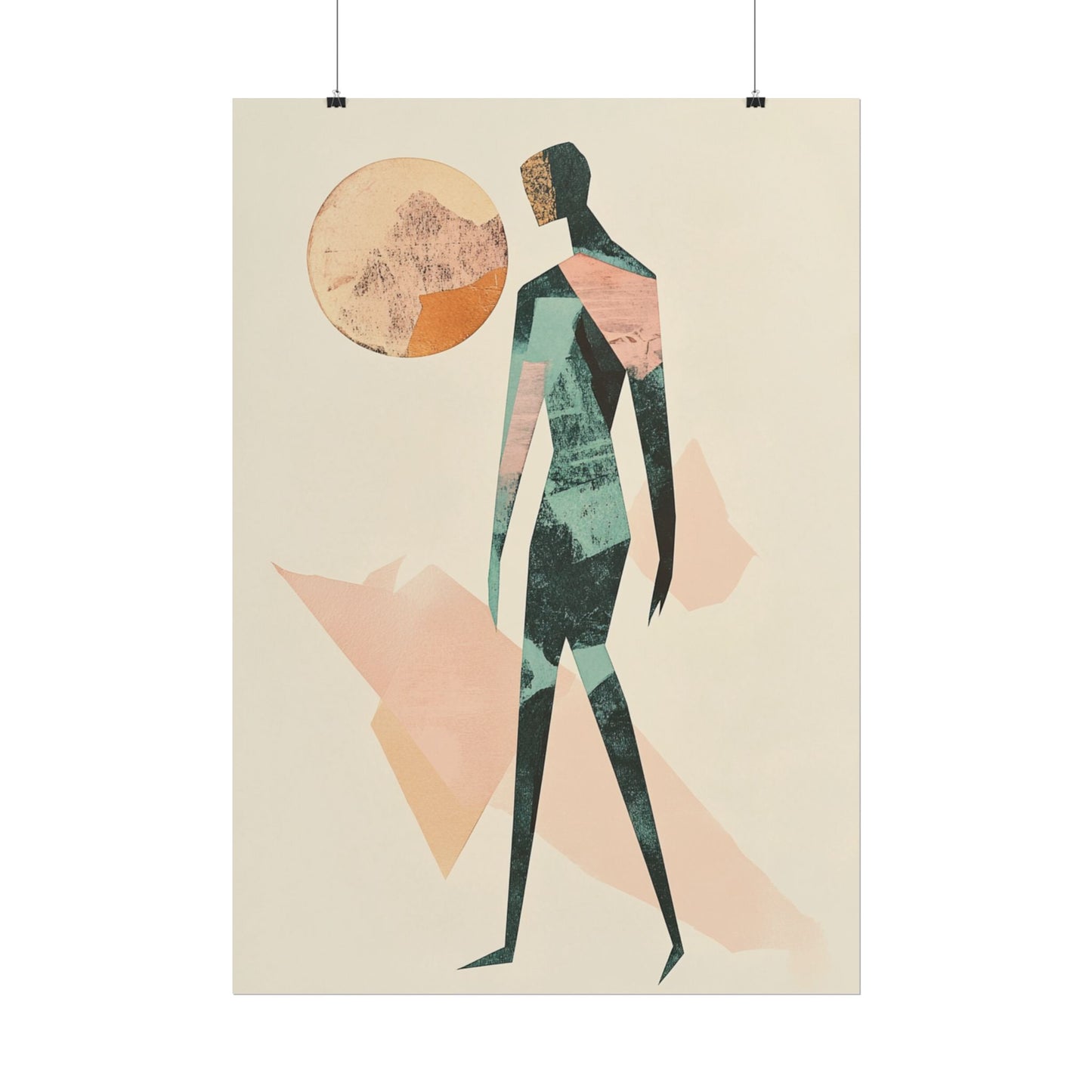 Abstract Wanderer - Minimalist Figurative Art Print