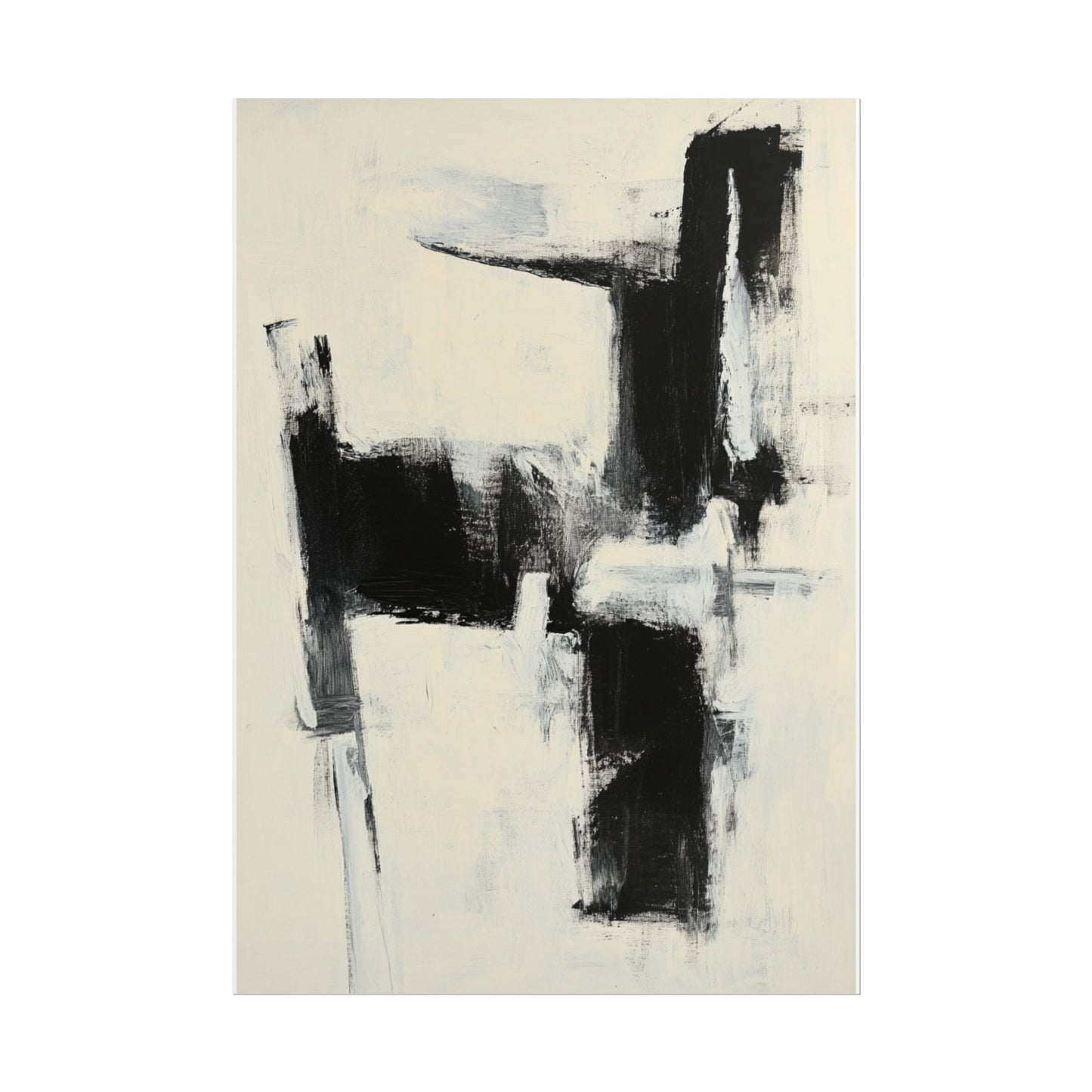 Monochrome Balance - Abstract Expressionist Art Print