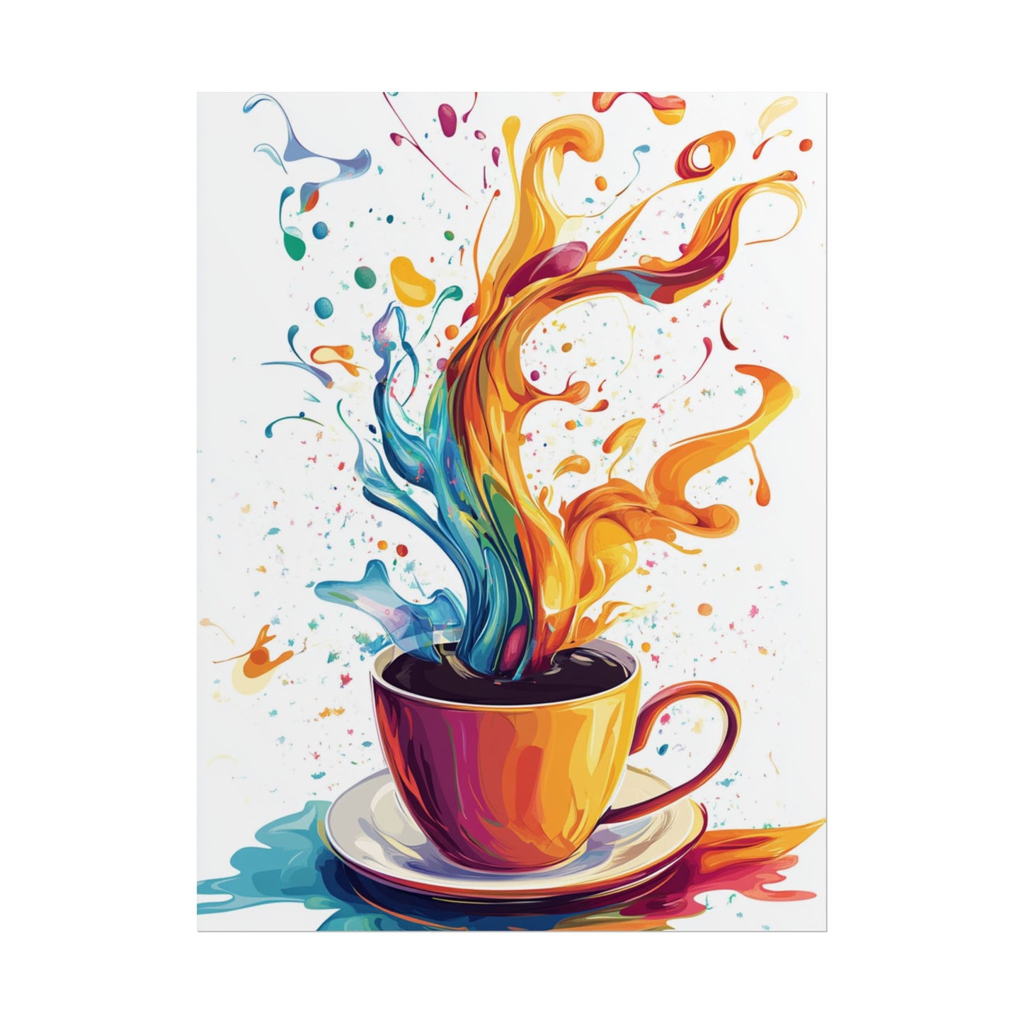 Vibrant Energy - Abstract Coffee Splash Art Print