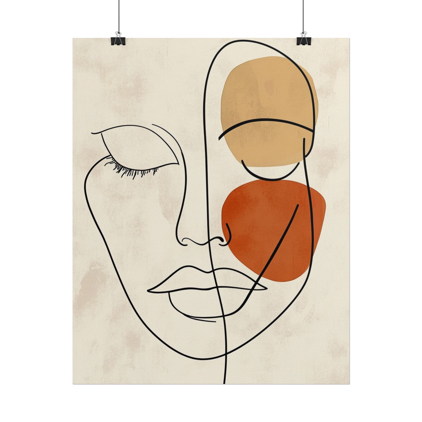 Serenity in Lines - Minimalist Abstract Face Art