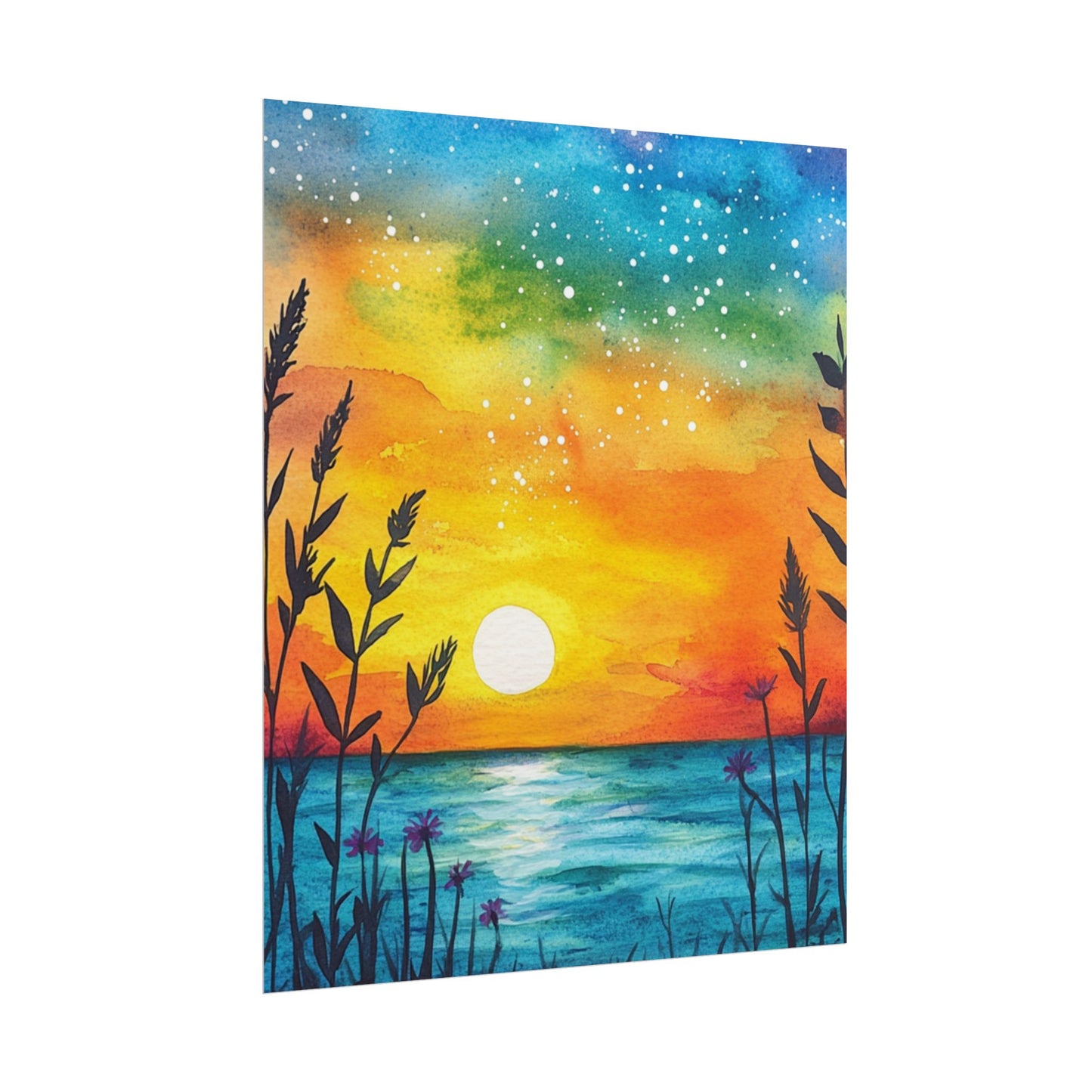 Starlit Sunset - Abstract Coastal Landscape Art Print