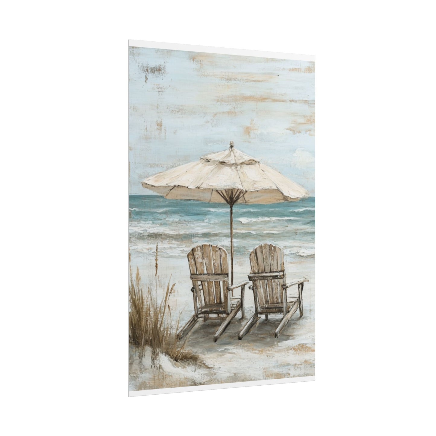 Serene Beach Retreat - Abstract Coastal Art Print