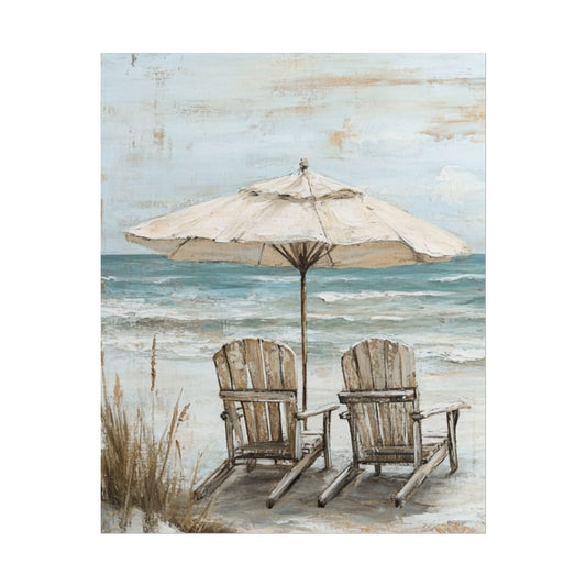 Serene Beach Retreat - Abstract Coastal Art Print