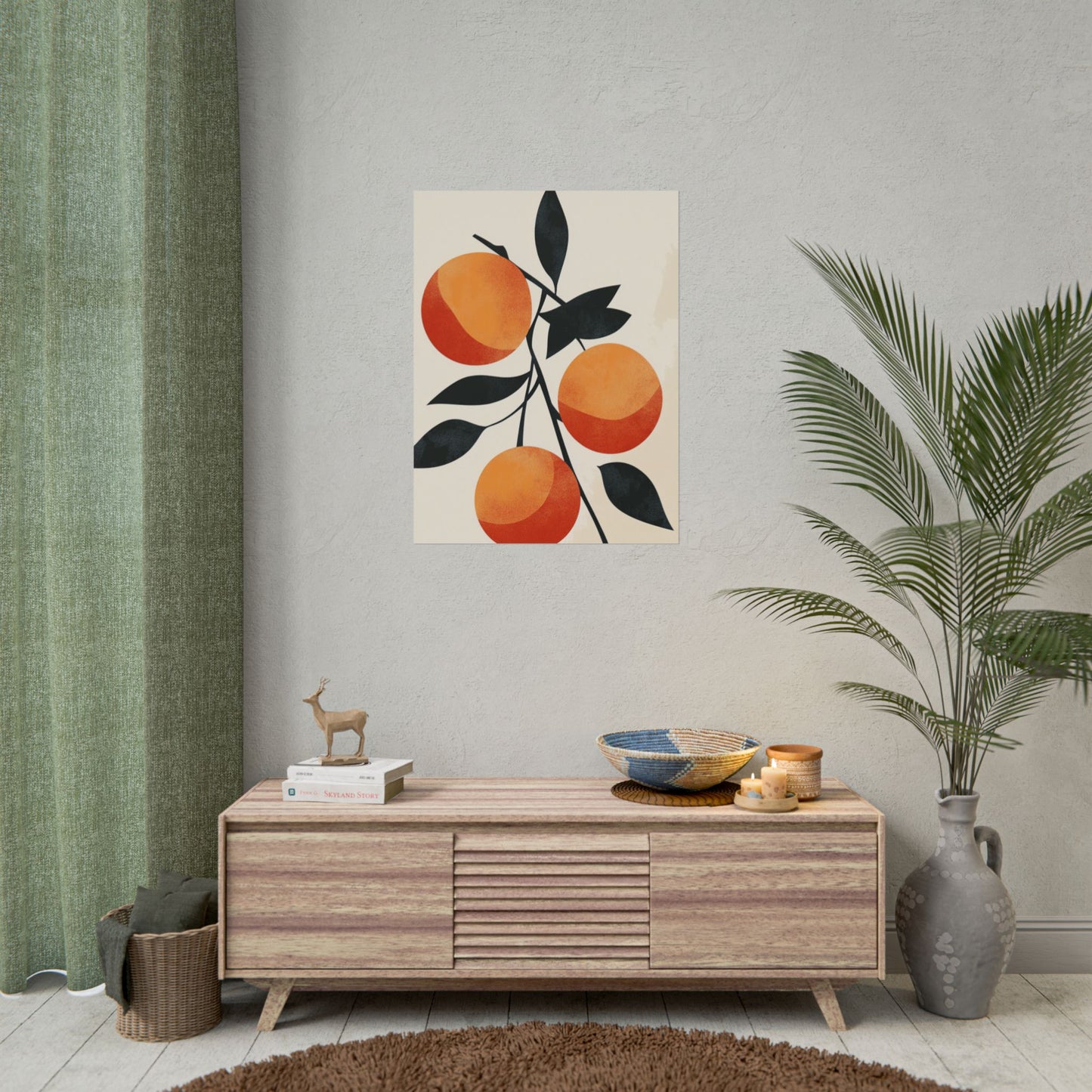 Orange Orchard - Abstract Fruit Illustration