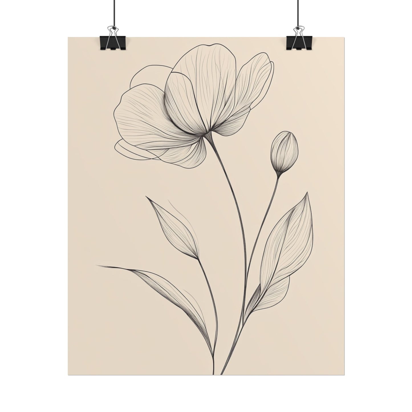 Elegant Bloom - Minimalist Floral Line Art