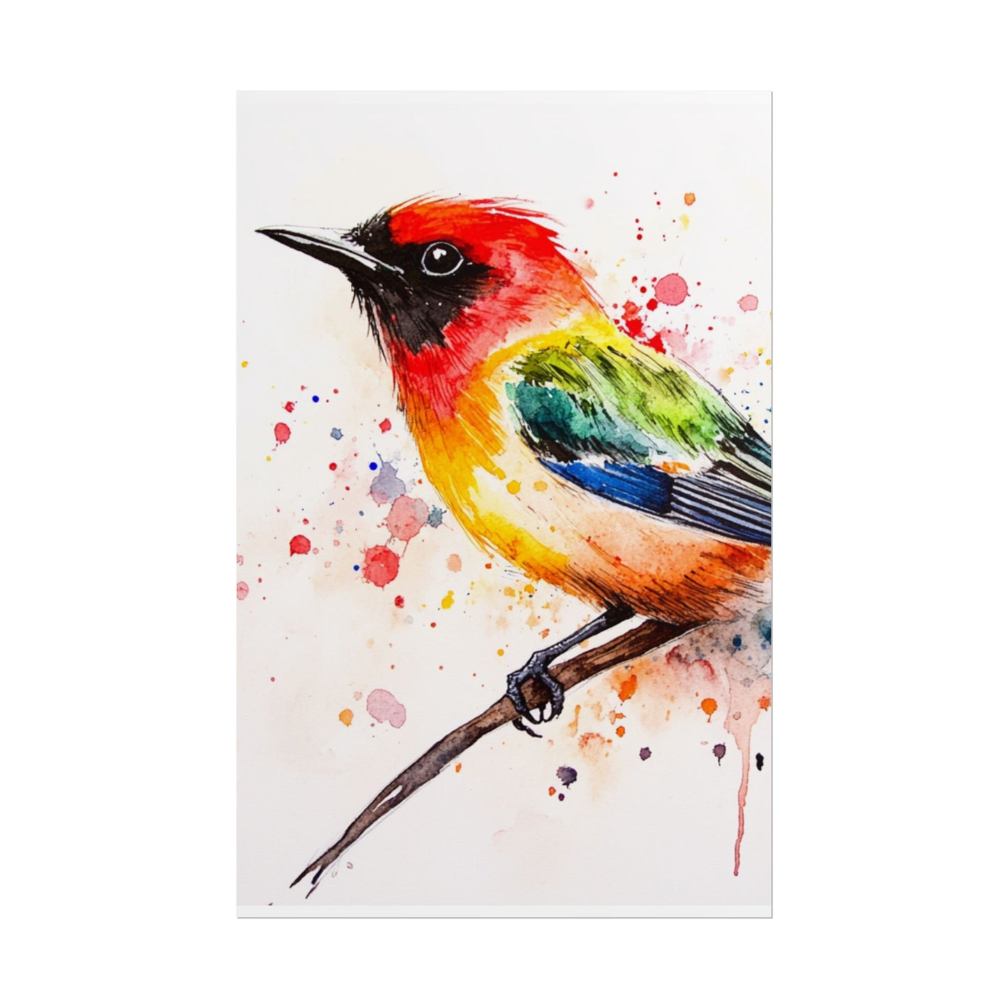 Vibrant Melody - Abstract Watercolour Bird Art