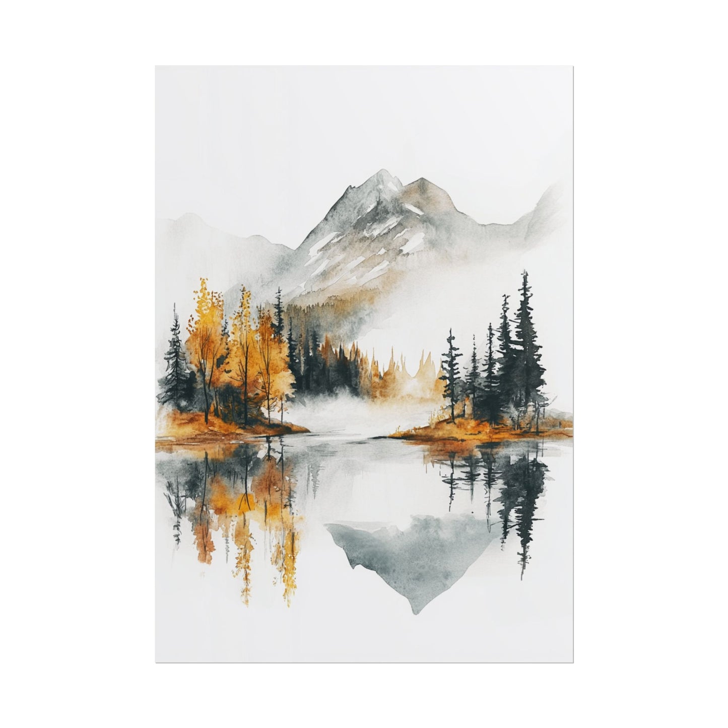 Serenity in Autumn - Abstract Mountain Landscape